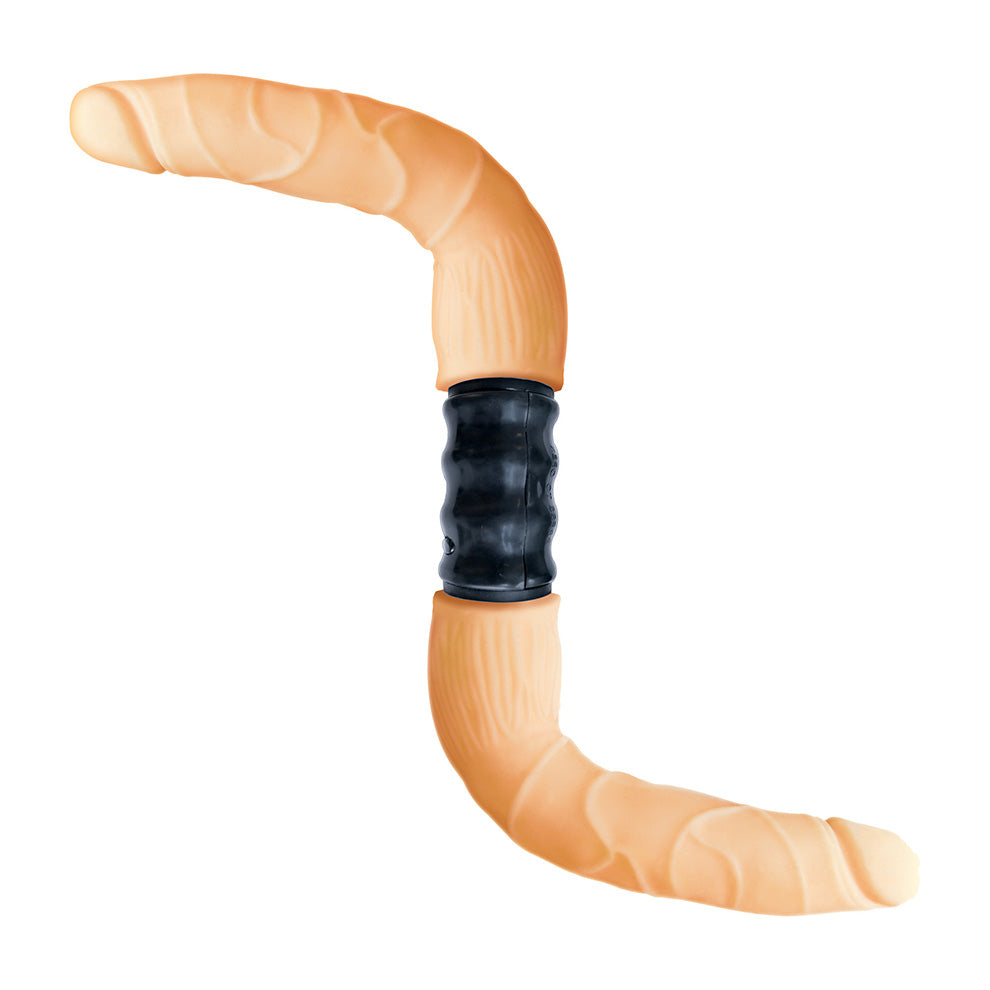 All American Whoppers Xxxtreme Vibrating & Fully Bendable Double Dong - Flesh
