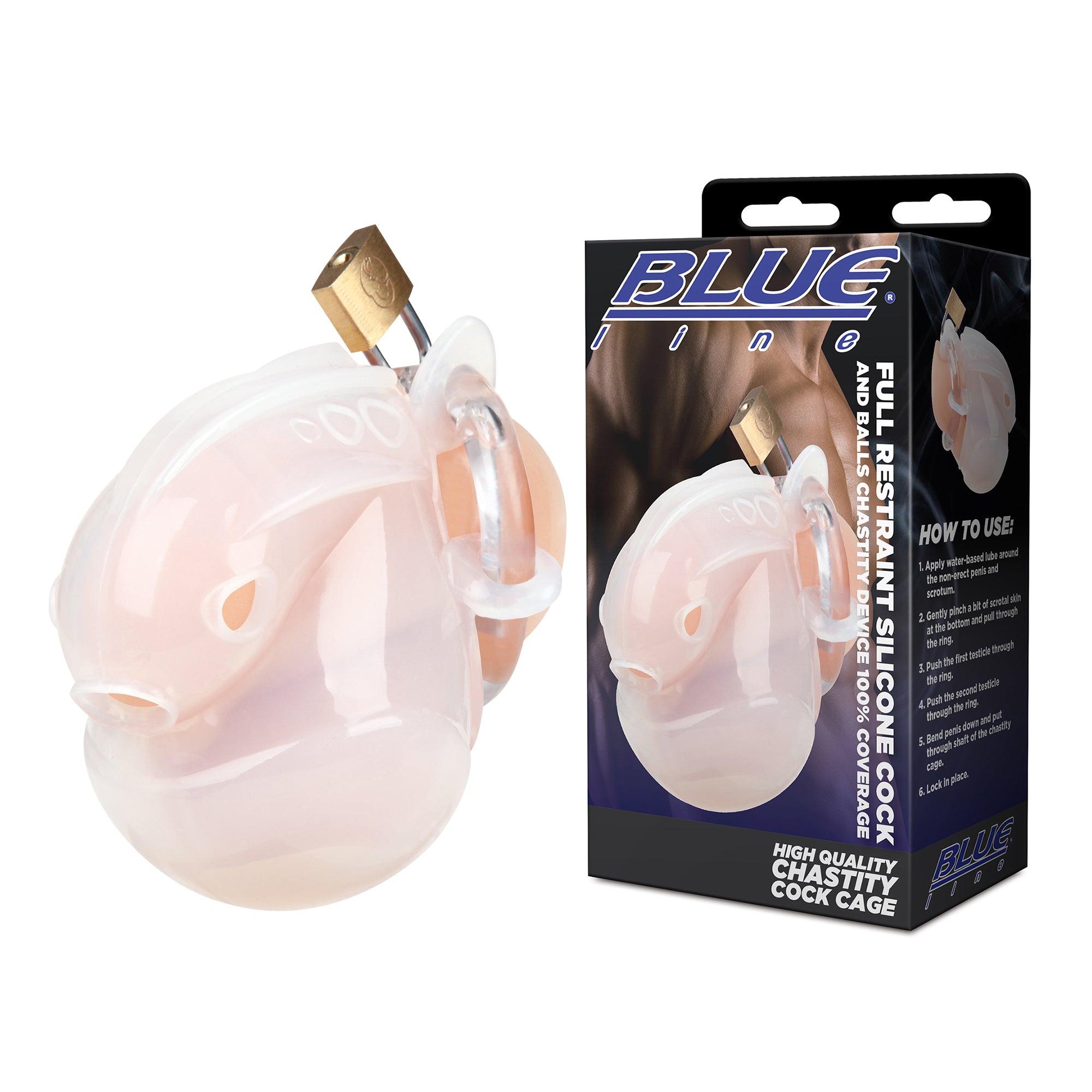 Full Restraint Silicone Cock And Balls Chastity Device 100% Coverage