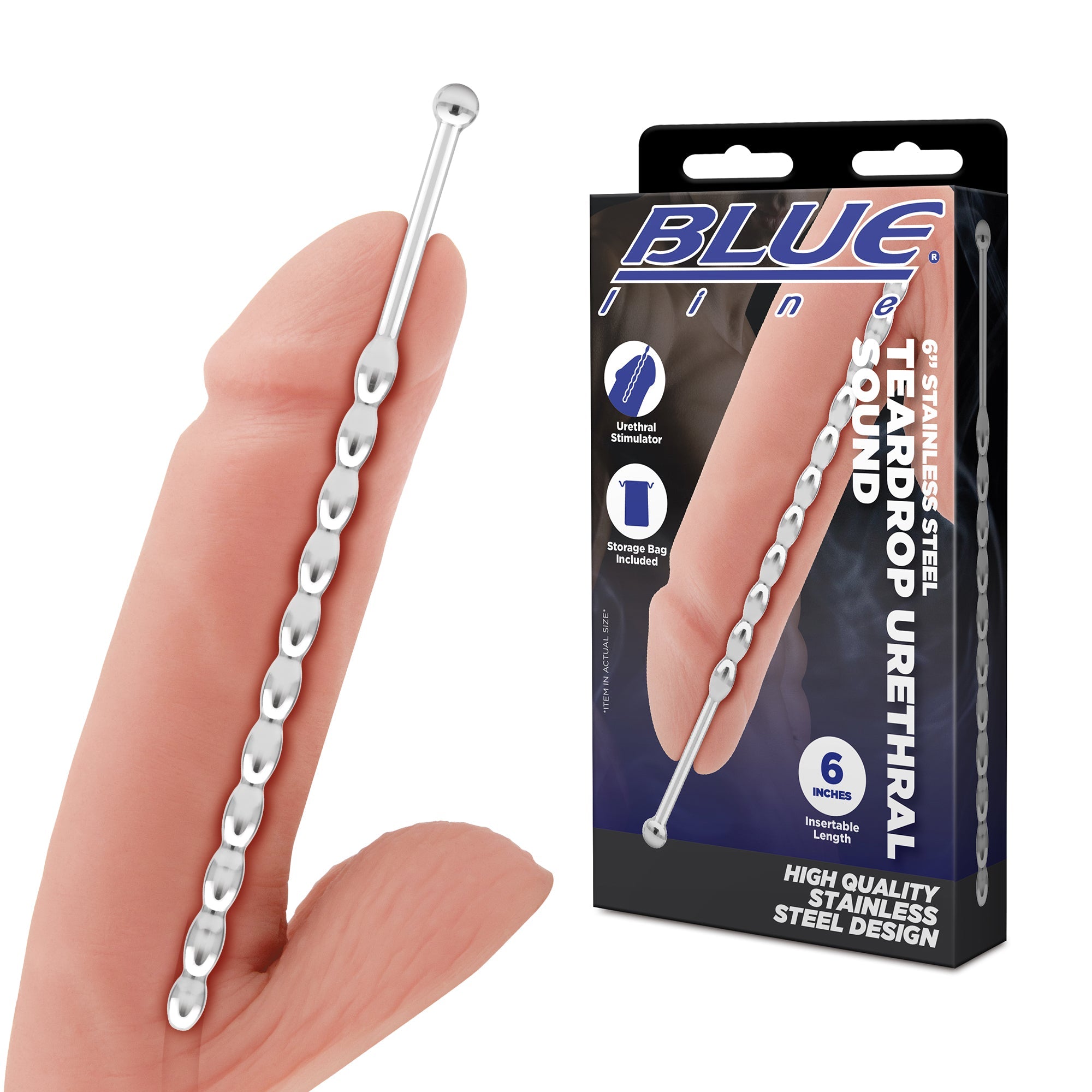 6" Stainless Steel Teardrop Urethral Sound