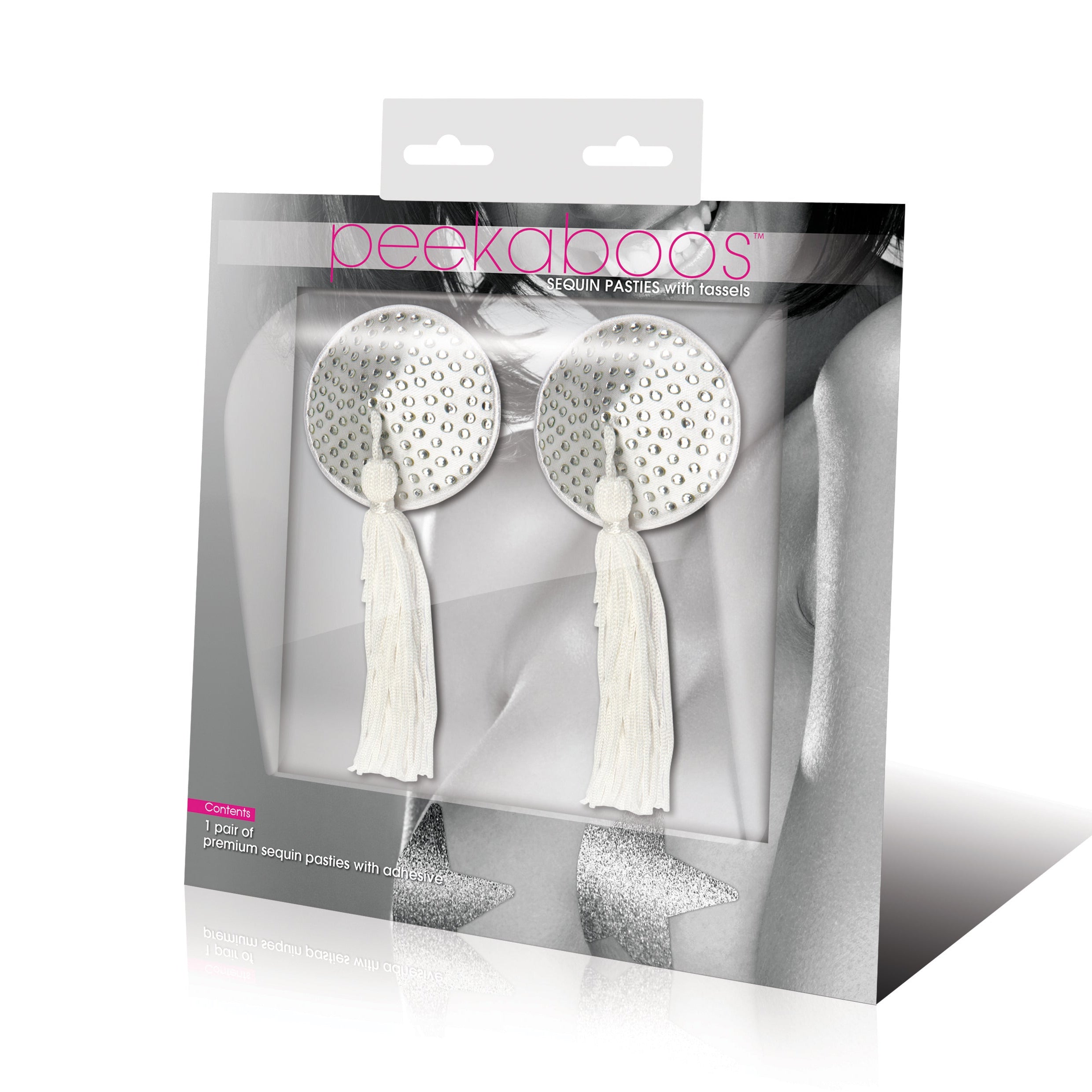 White Satin With White Stone & Tassel
