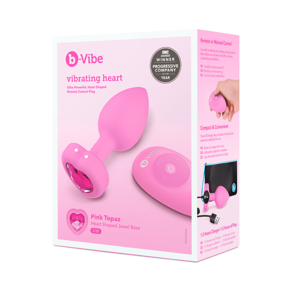 Vibrating Heart Plug S/M - Pink