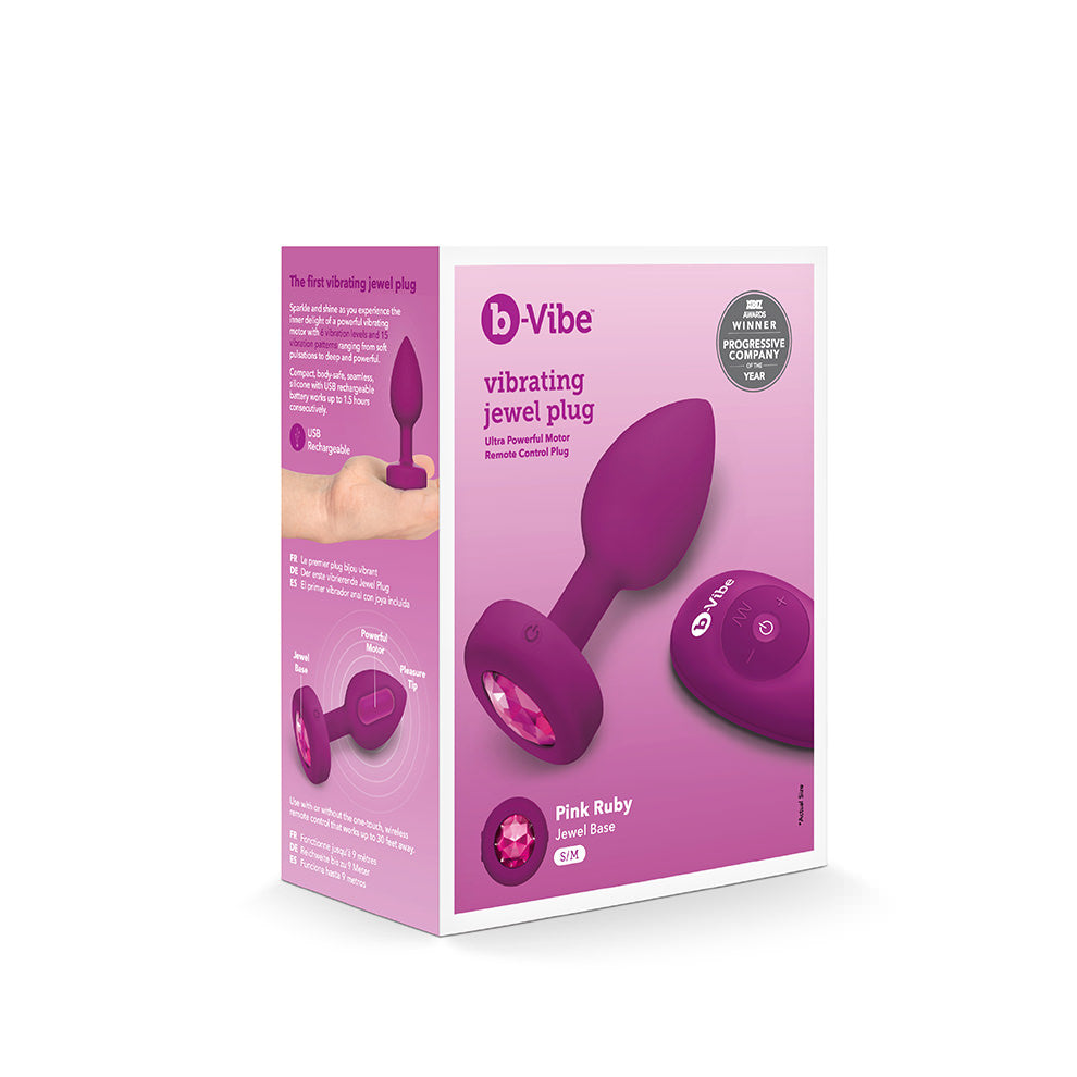 Vibrating Jewel Plug S/M - Fuchsia