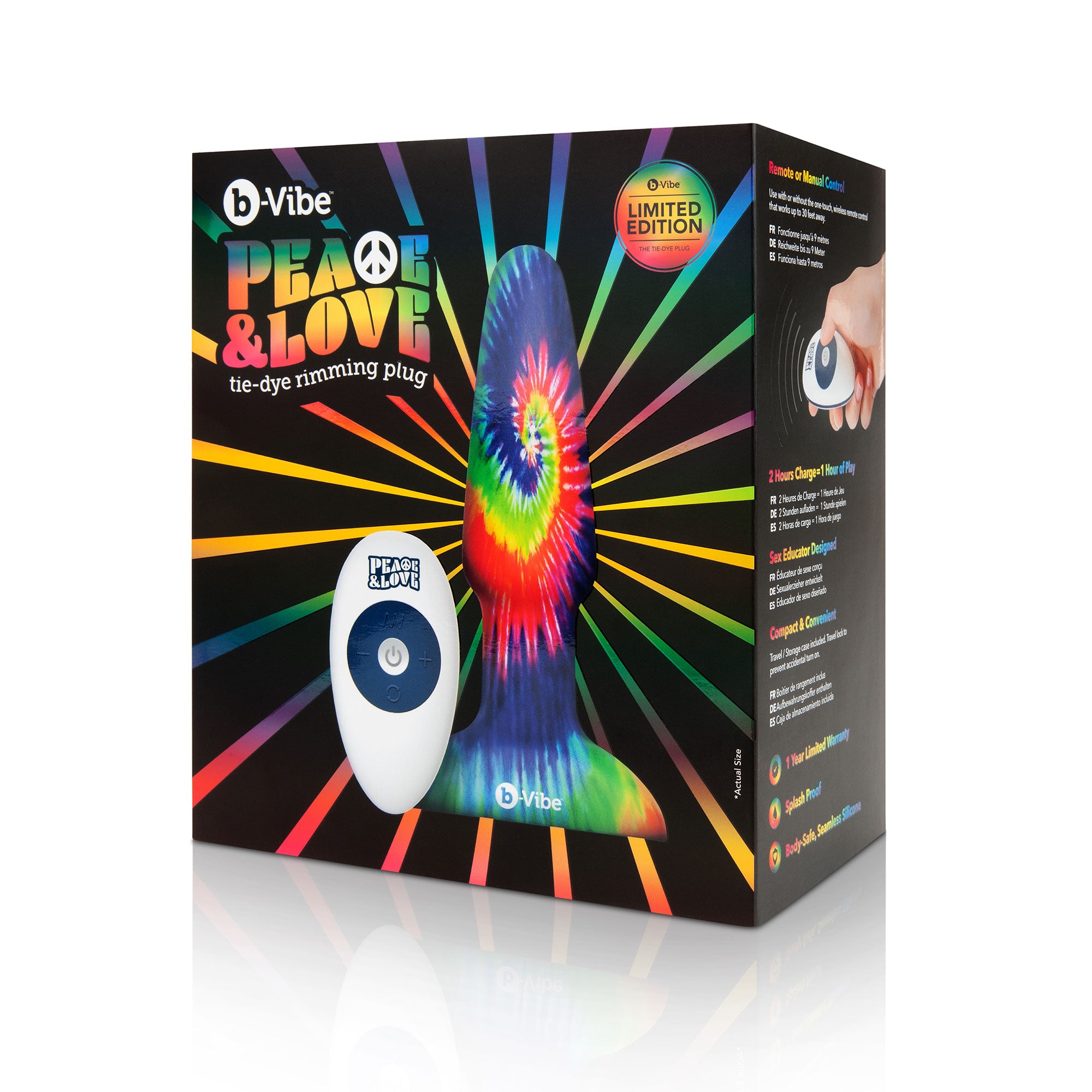 B-Vibe Peace & Love Tie-Dye Rimming Plug