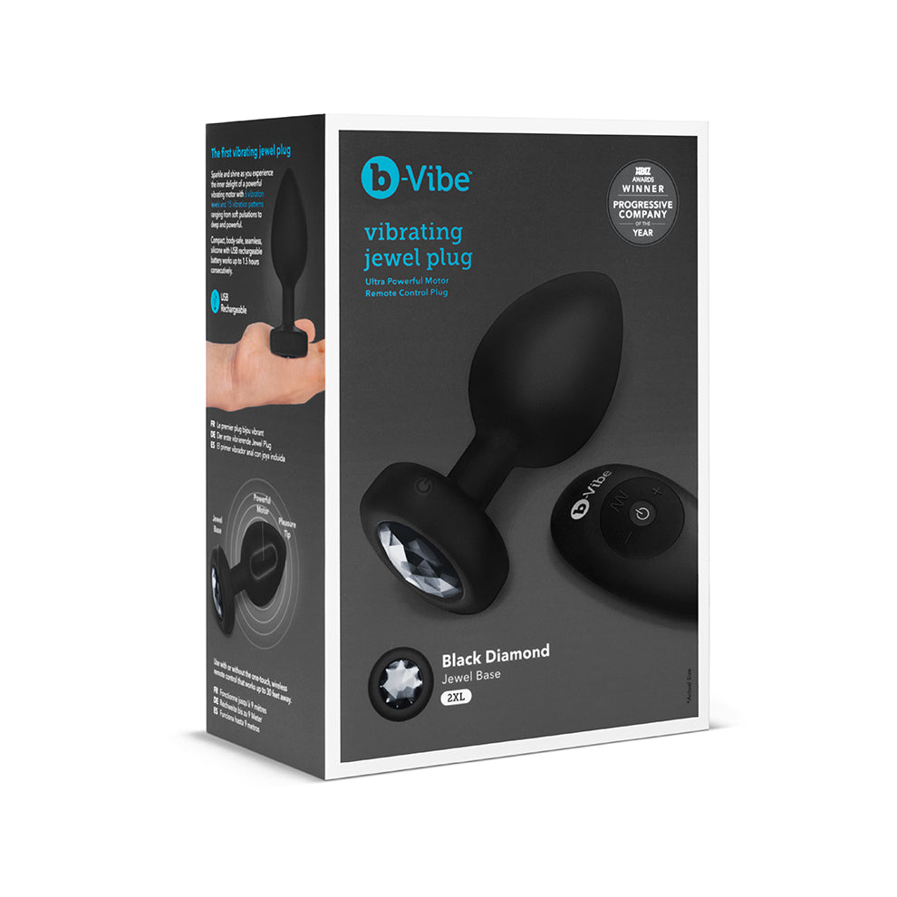 B-Vibe Vibrating Jewel Plug XXL Black