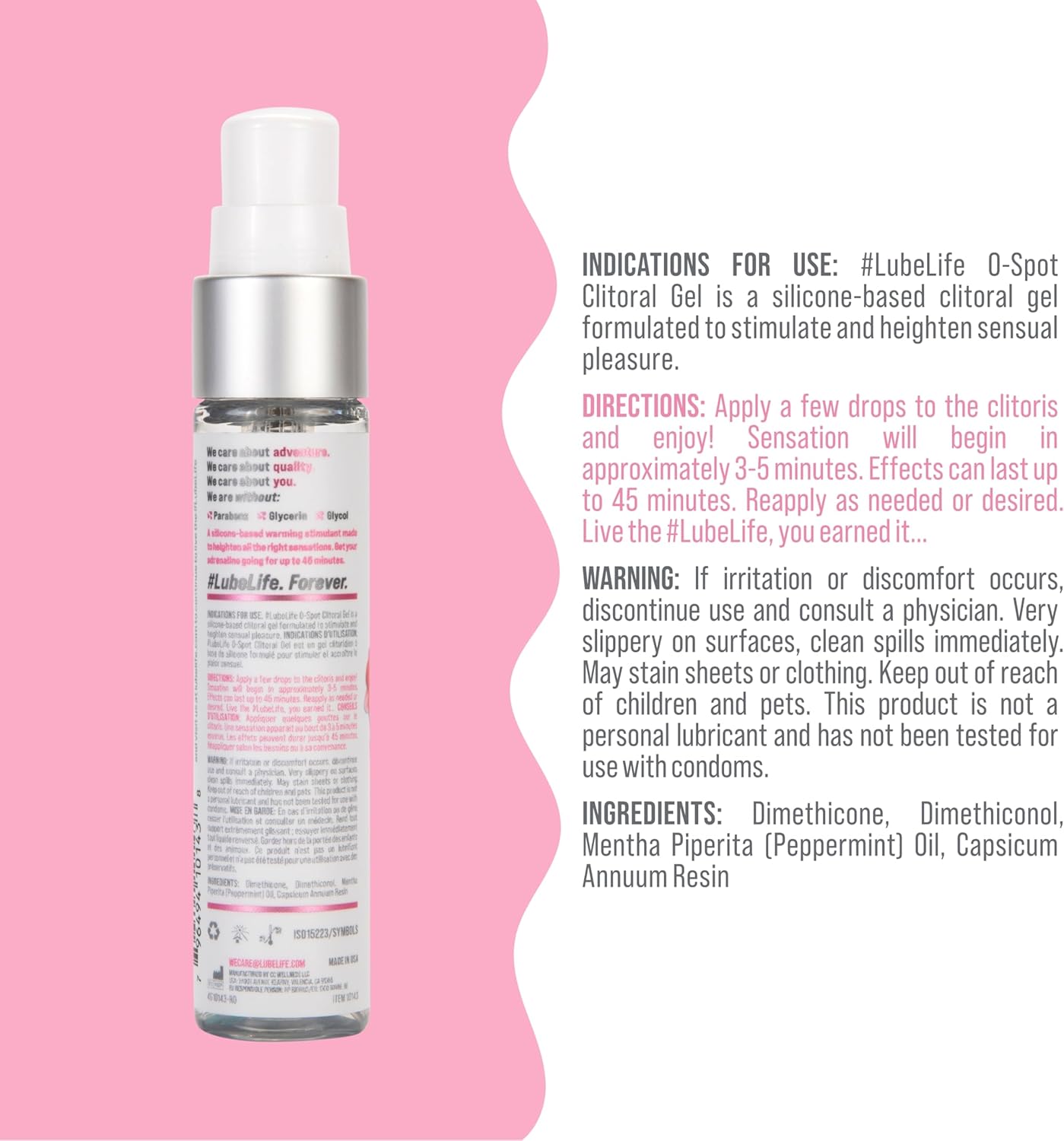 Lubelife O-Spot Clitoral Gel 1oz / 30Ml
