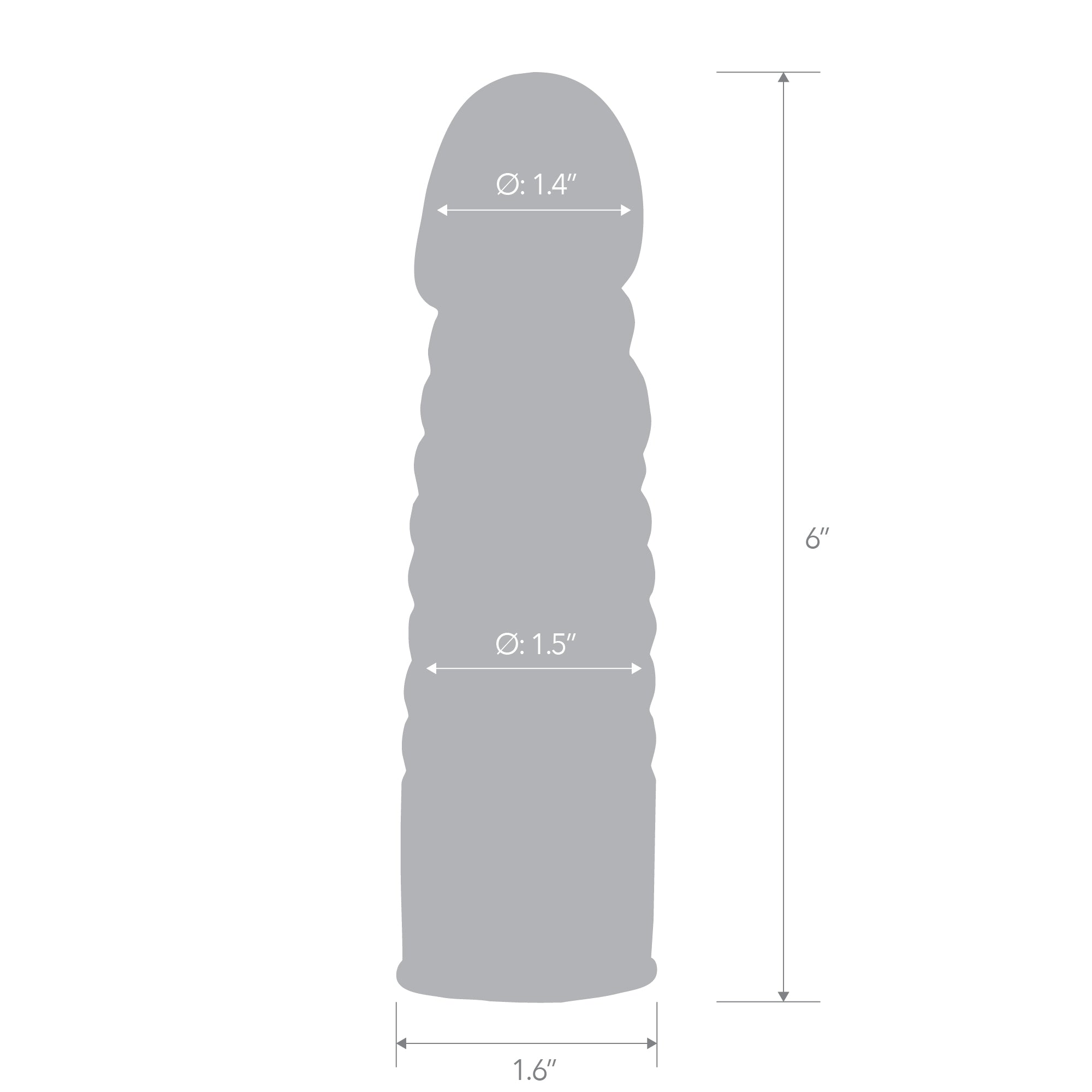 6" Ribbed Realistic Penis Enhancing Sleeve Extension