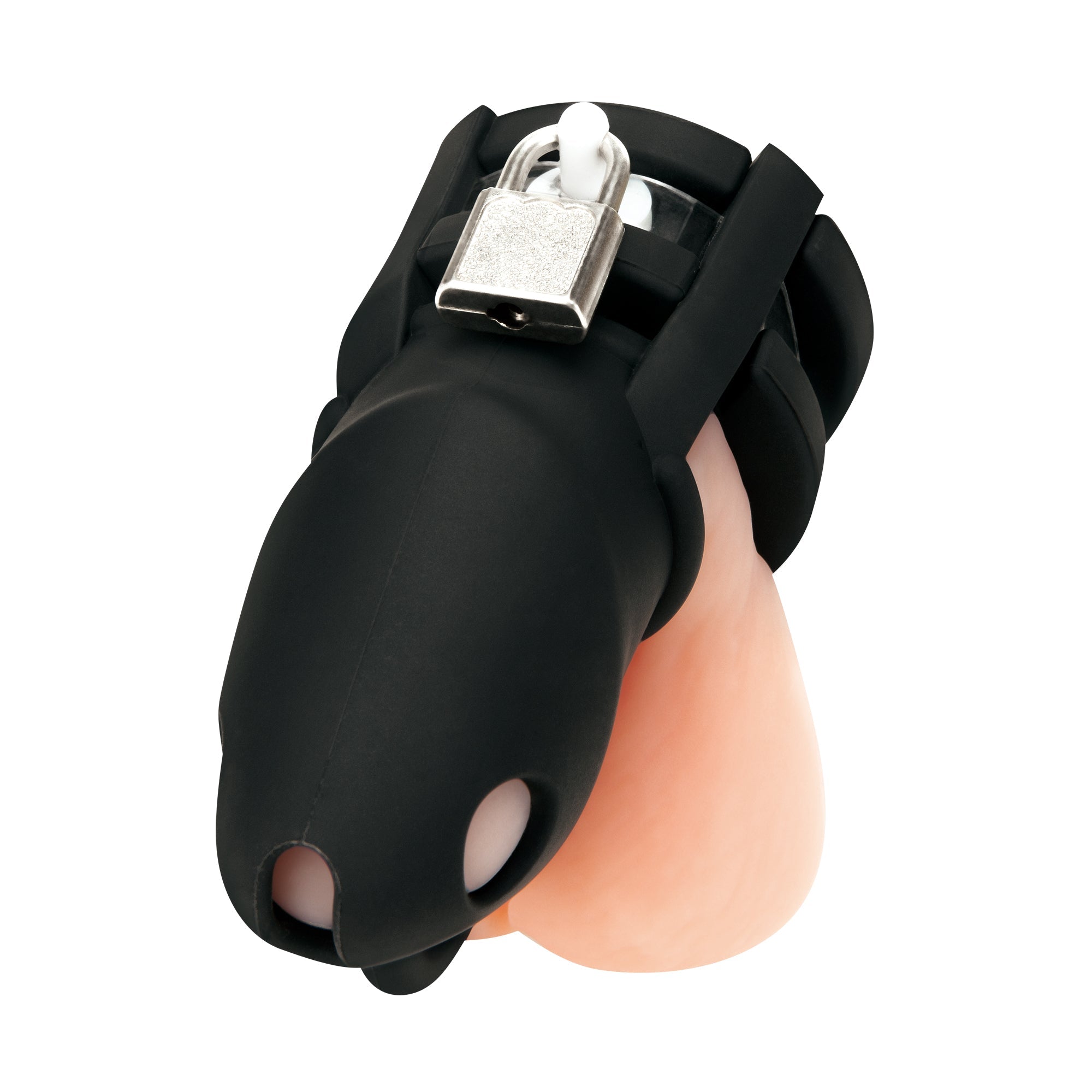 Silicone Mini Cock Cage With Ball Divider - Black