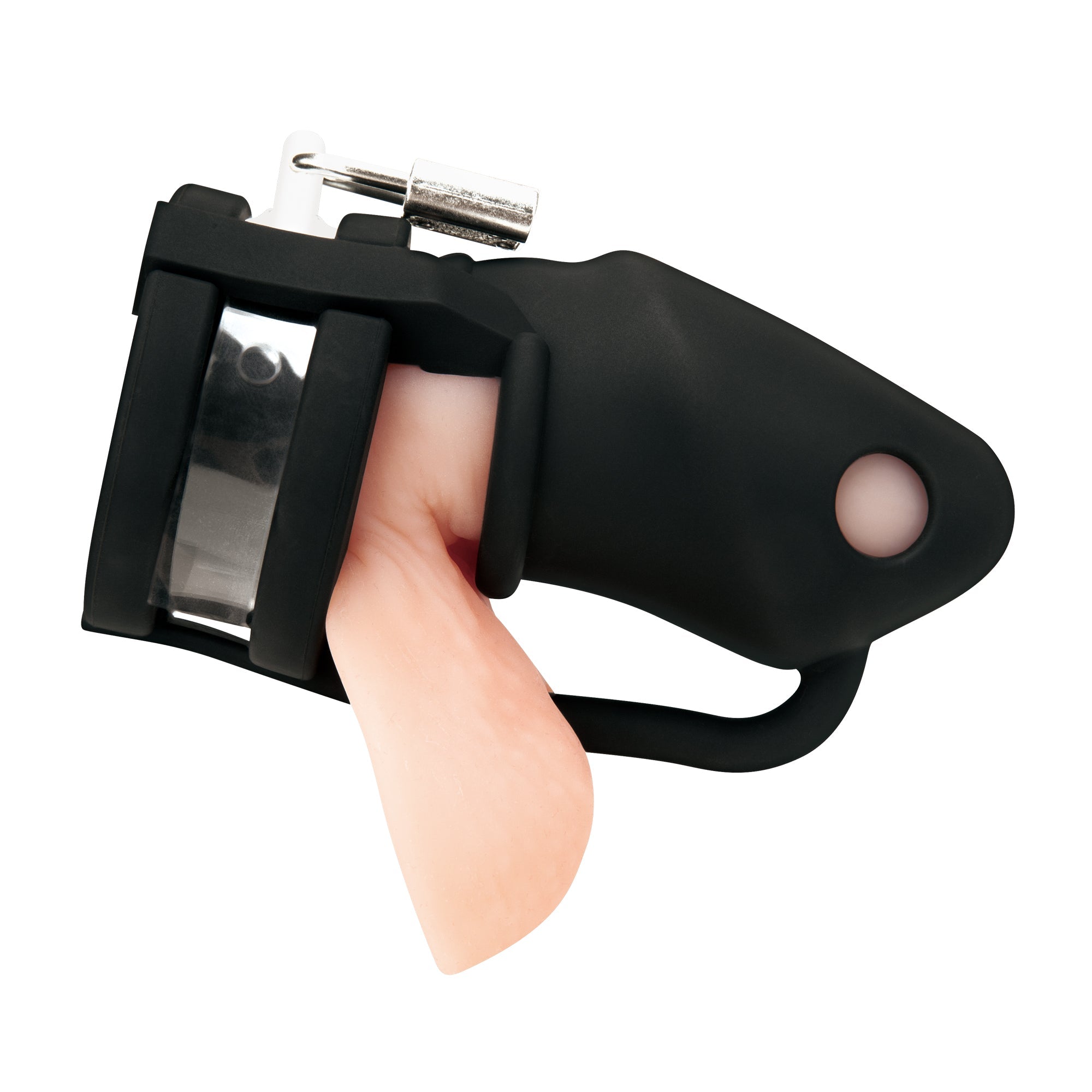Silicone Mini Cock Cage With Ball Divider - Black