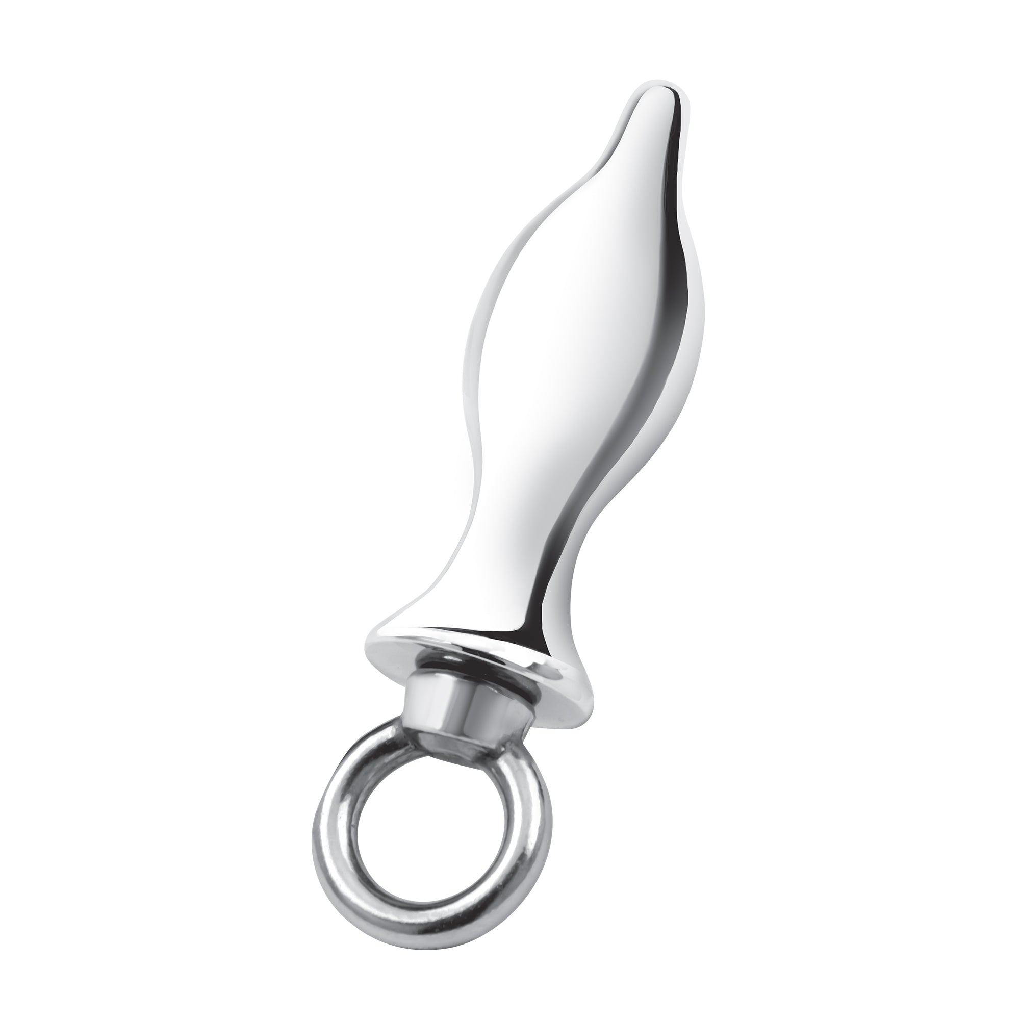 2.5" Stainless Steel Metal Tapered Butt Plug With Loop Hardware