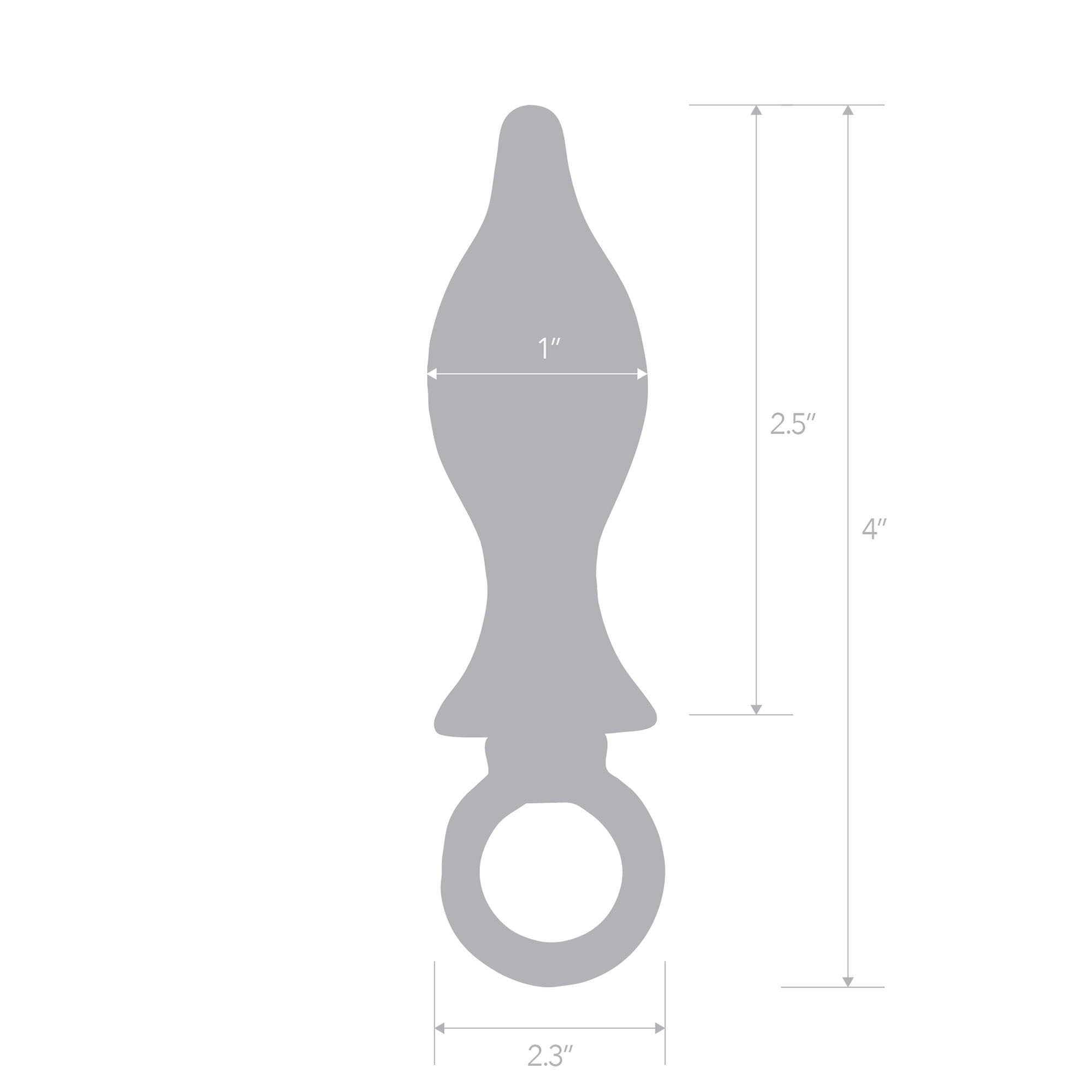 2.5" Stainless Steel Metal Tapered Butt Plug With Loop Hardware