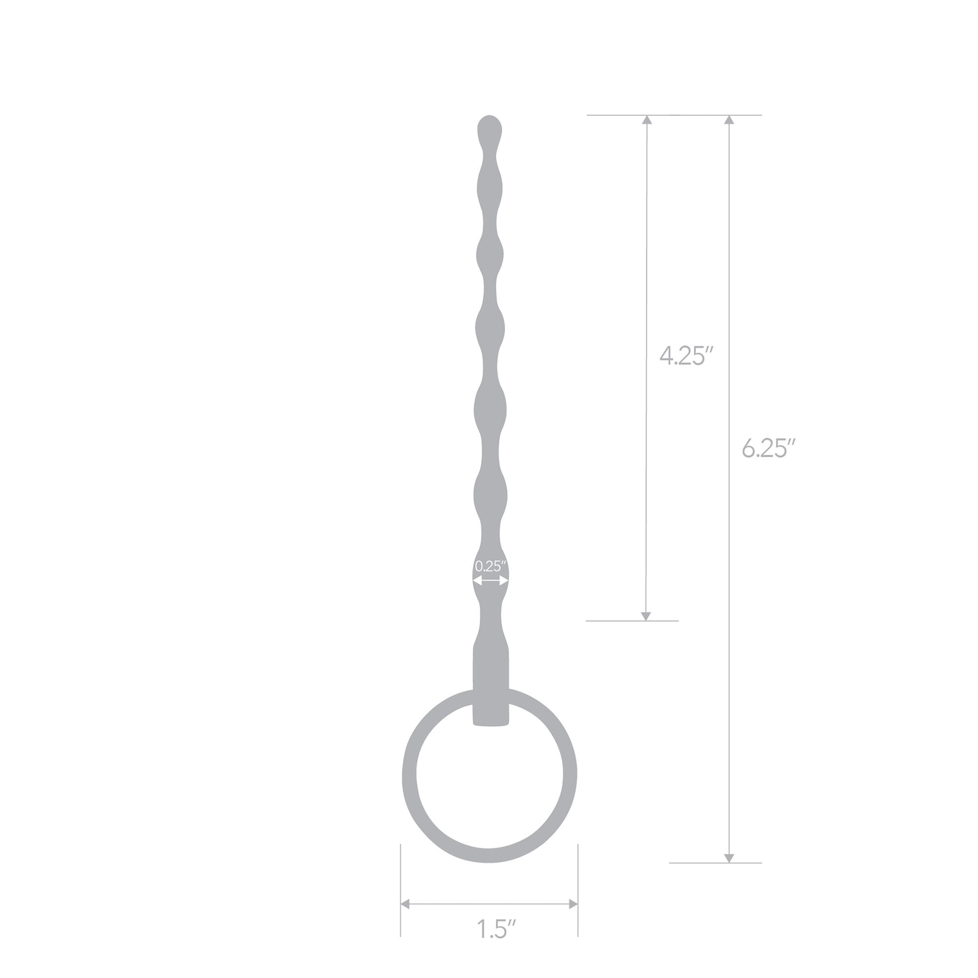 4.25" Stainless Steel Ribbed Urethral Sound