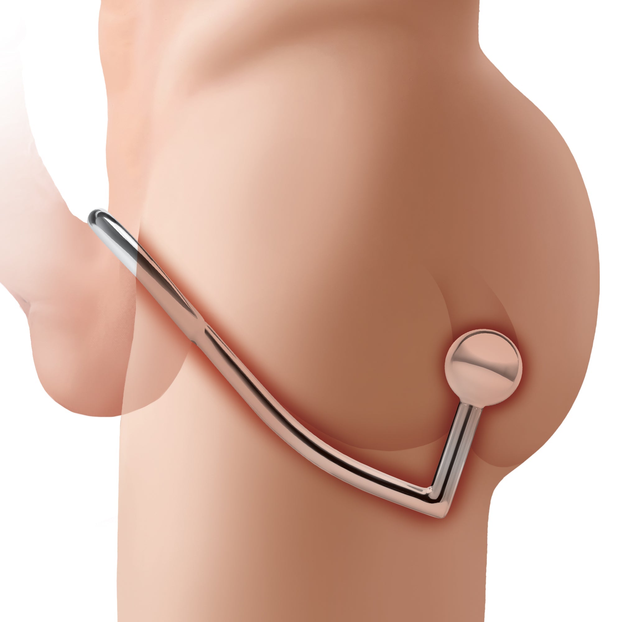 Stainless Steel Anal Hook & Cock Ring (45mm)