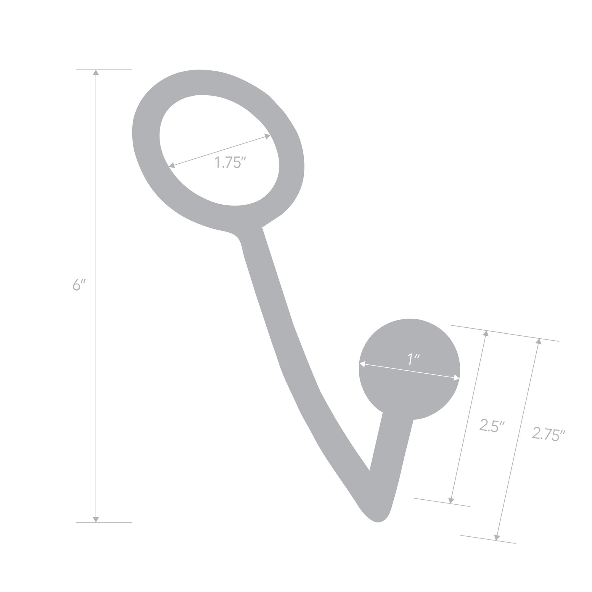 Stainless Steel Anal Hook & Cock Ring (45mm)