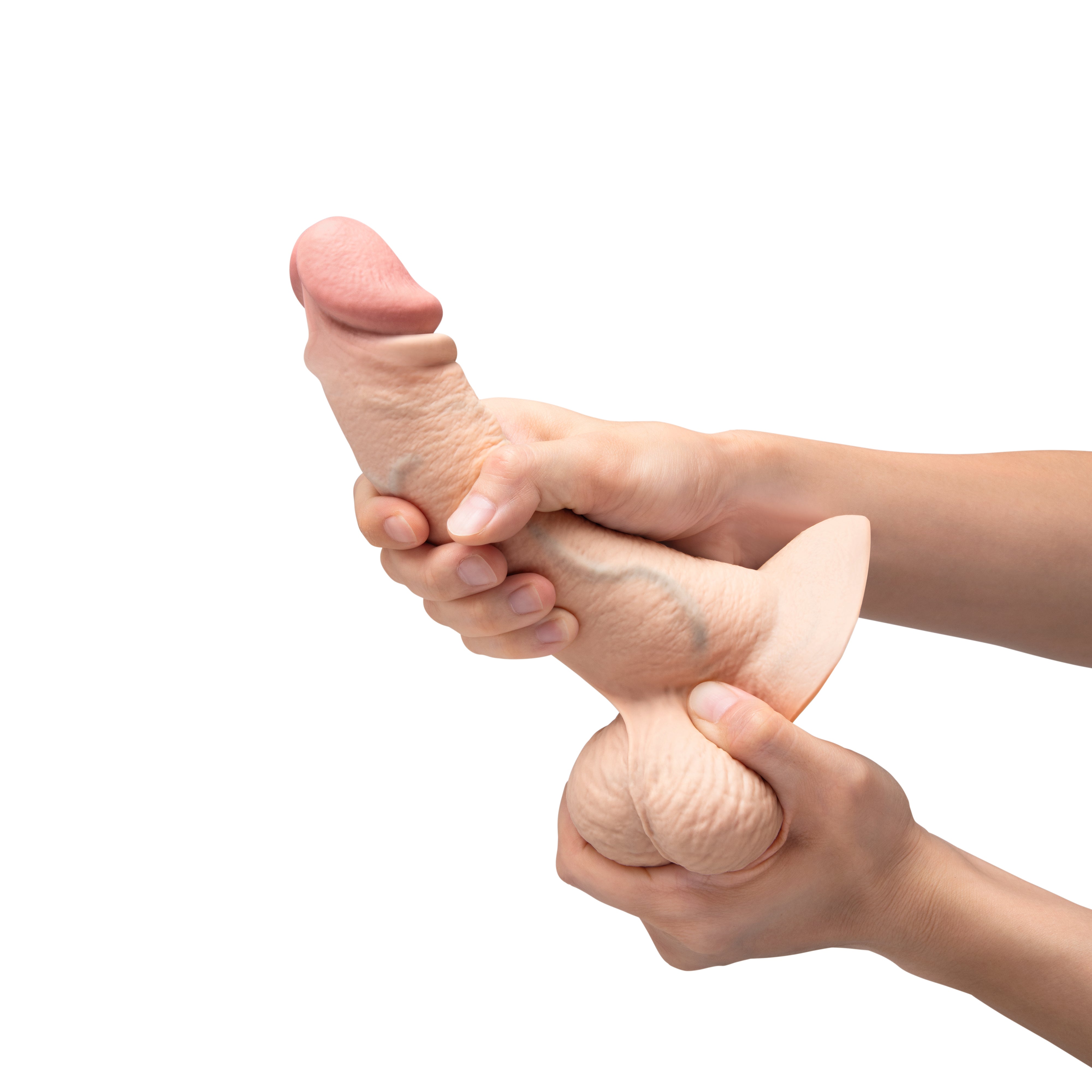 Slipskin Realistic Silicone Dildo - 8" Curvy Cream