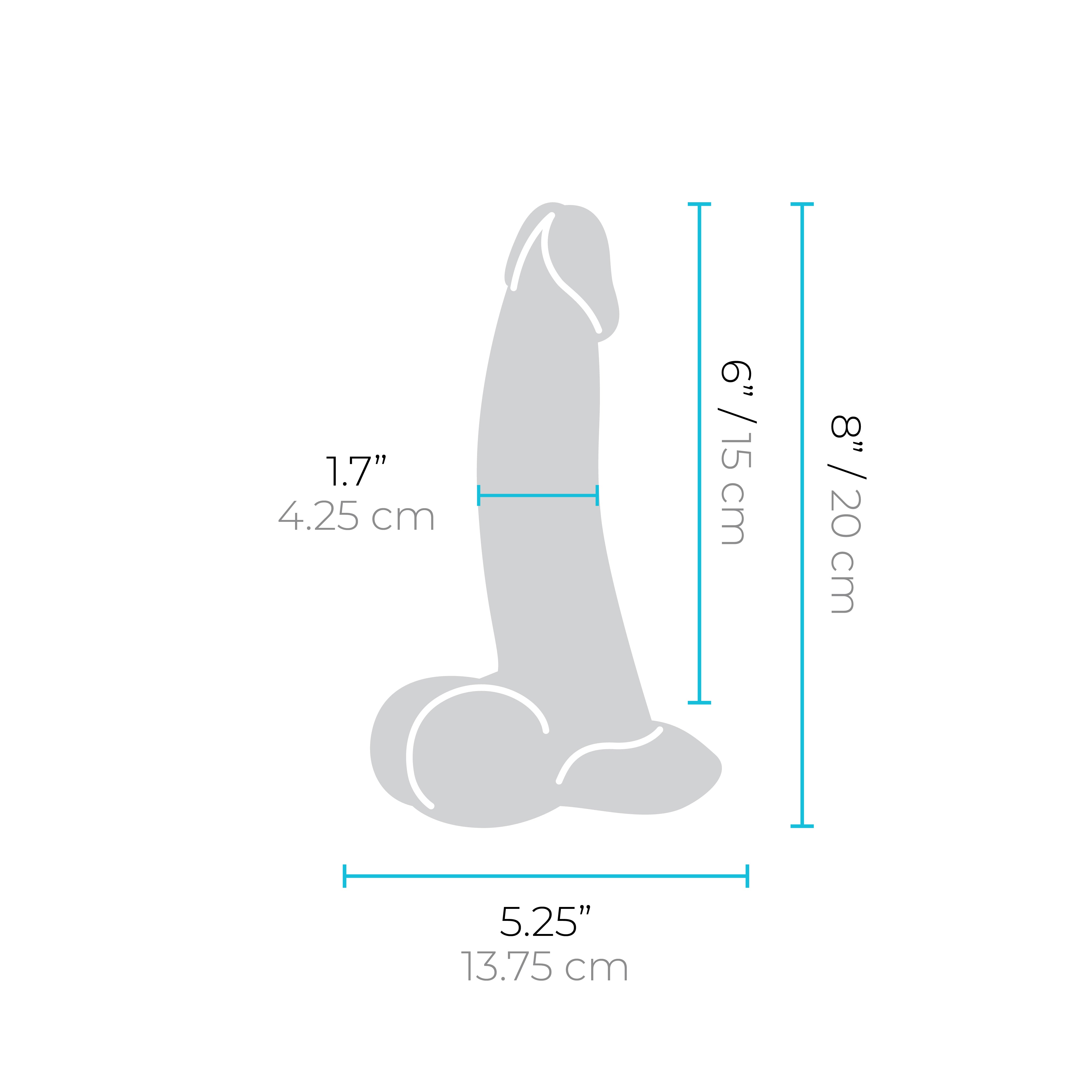 Slipskin Realistic Silicone Dildo - 8" Curvy Cream