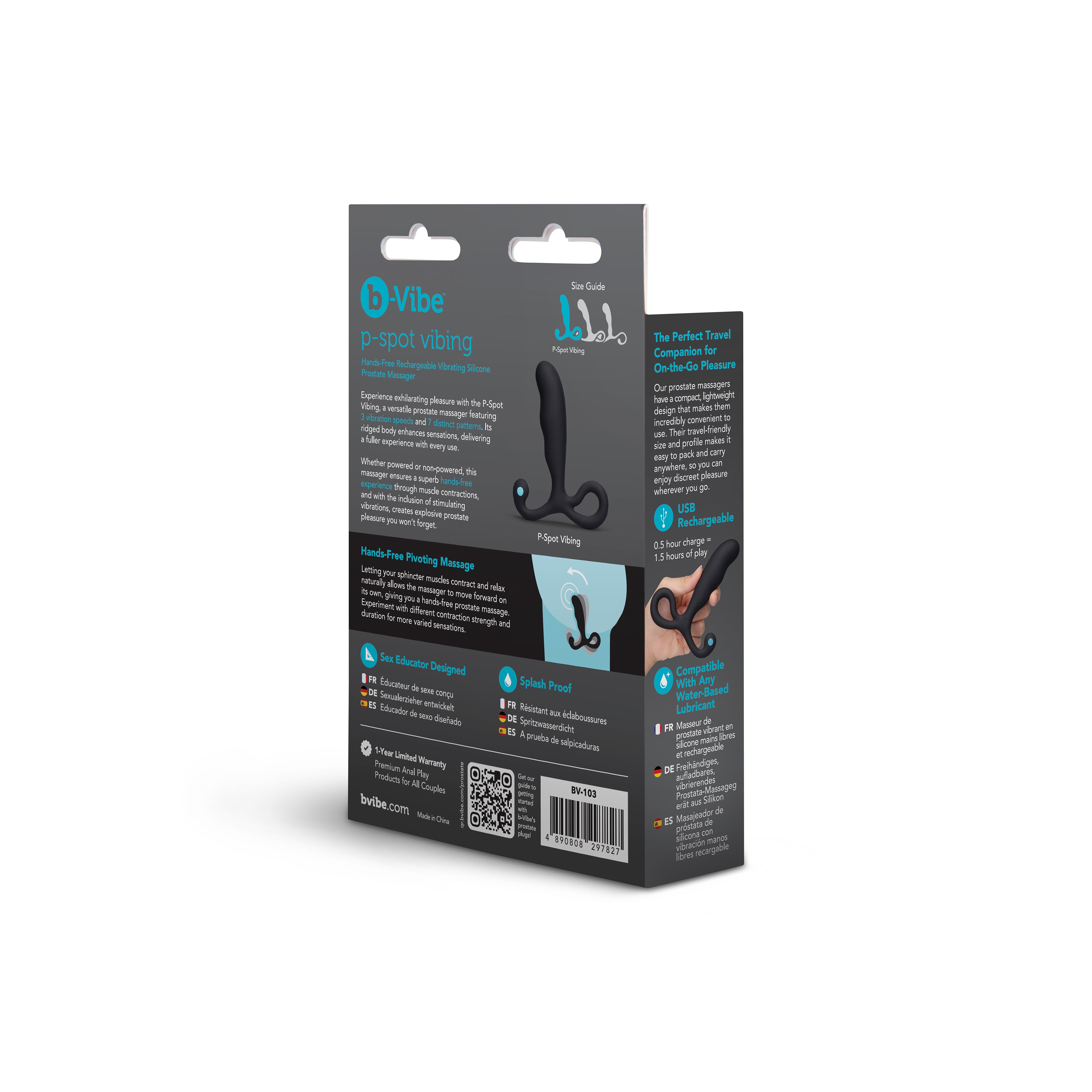 P-Spot Vibing Hands-Free Rechargeable Vibrating Silicone Prostate Massager
