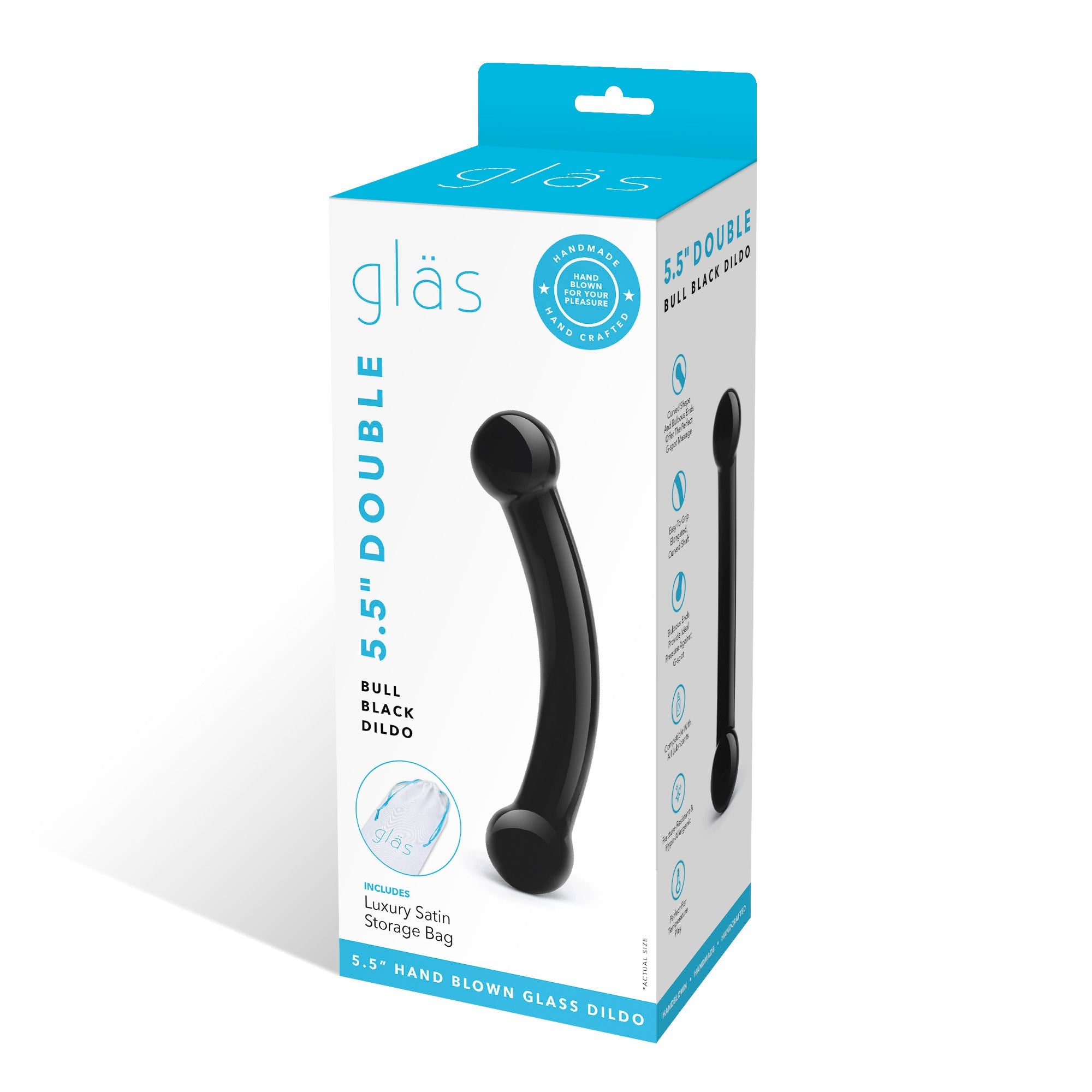 5.5" Double Bull Black Dildo