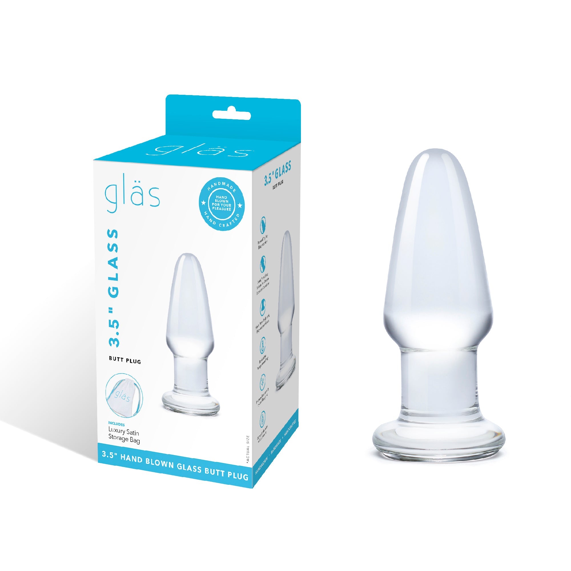 3.5" glass butt plug