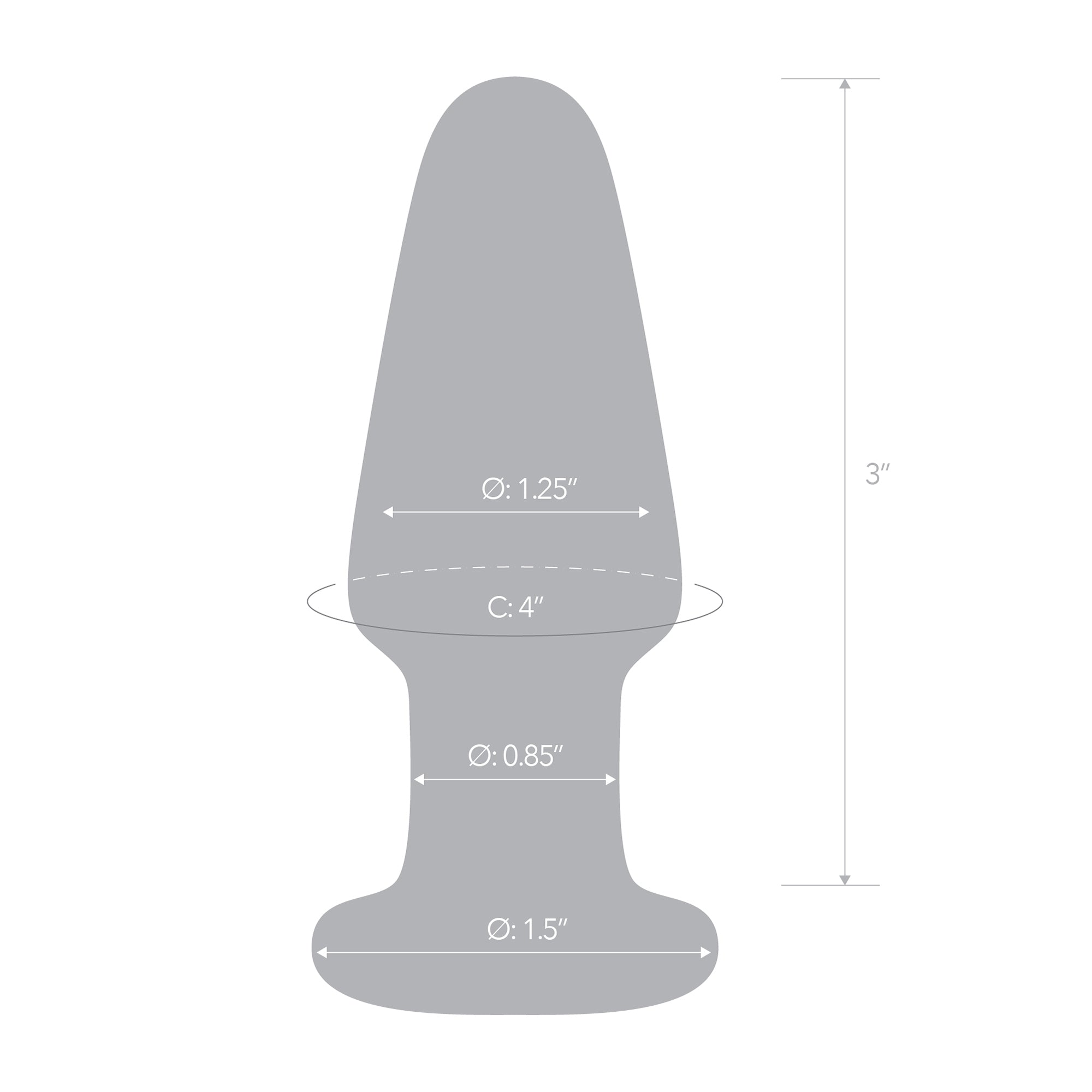 3.5" glass butt plug