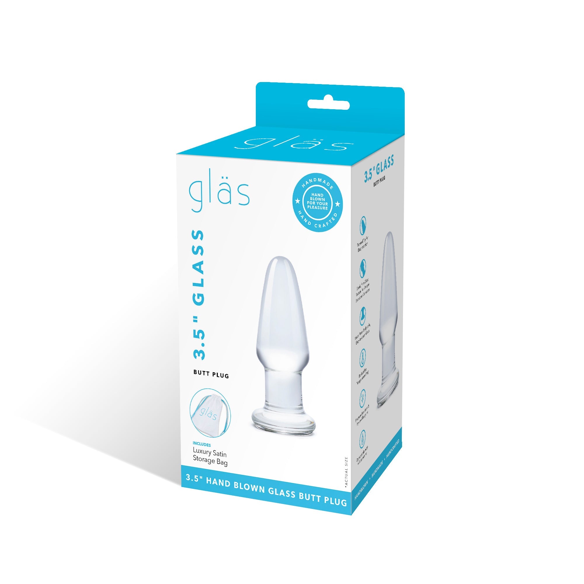 3.5" glass butt plug