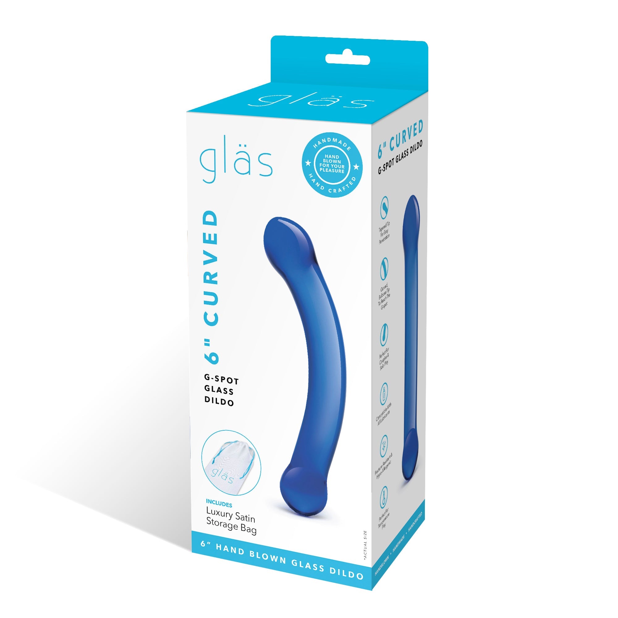 6" Curved G-spot Glass Dildo