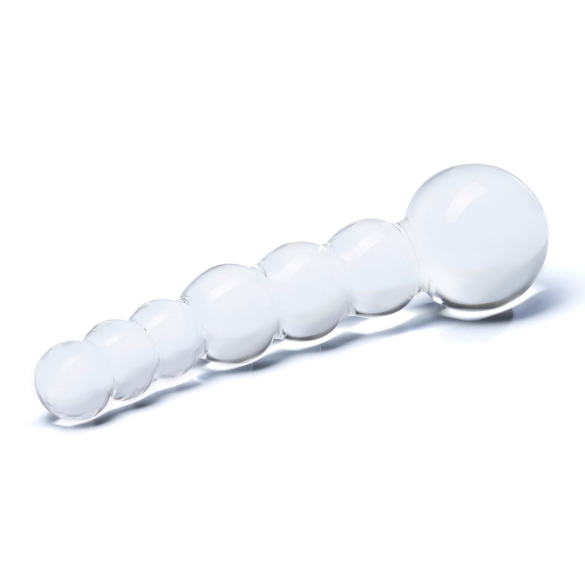 5" Curved Glass Beaded Dildo