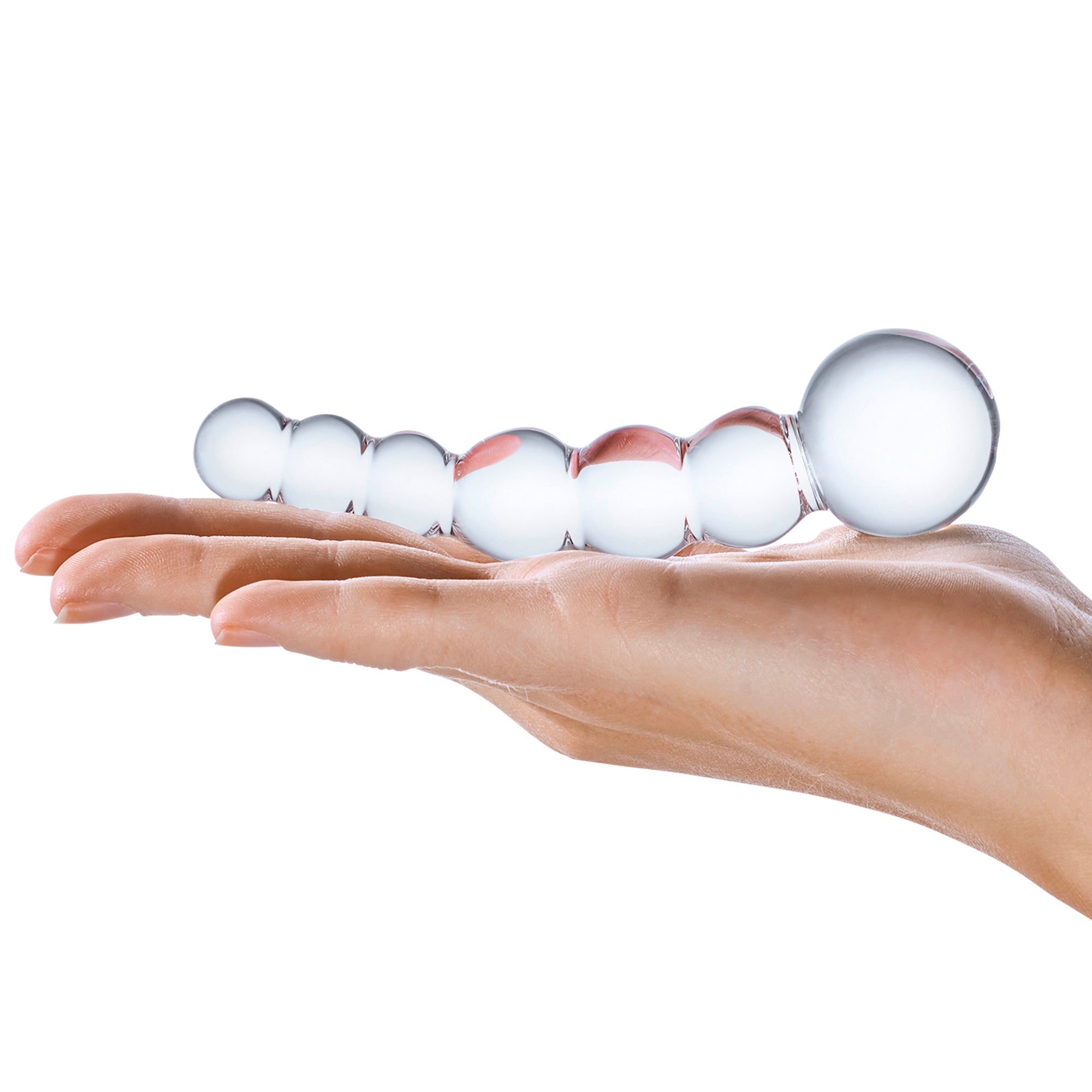 5" Curved Glass Beaded Dildo