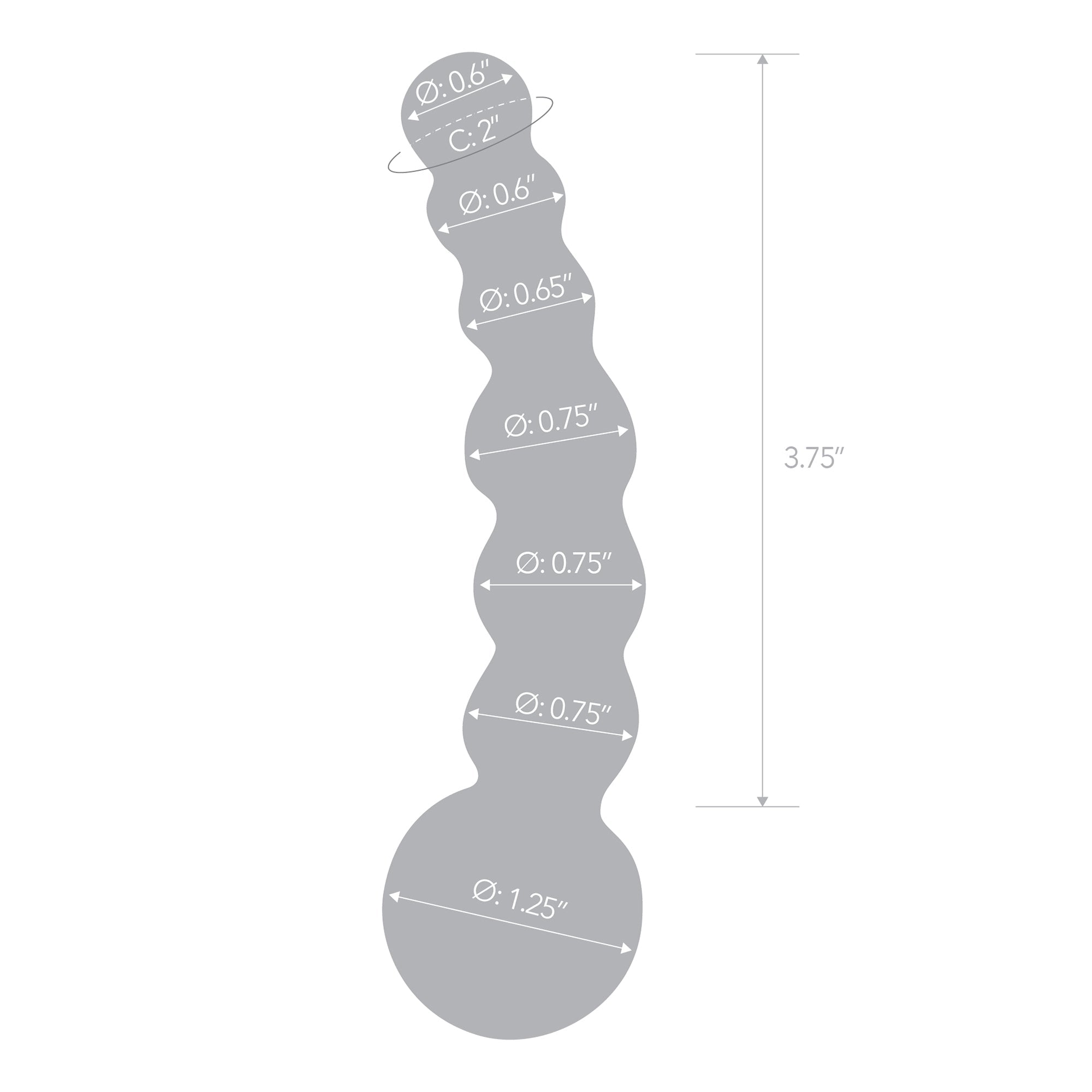5" Curved Glass Beaded Dildo
