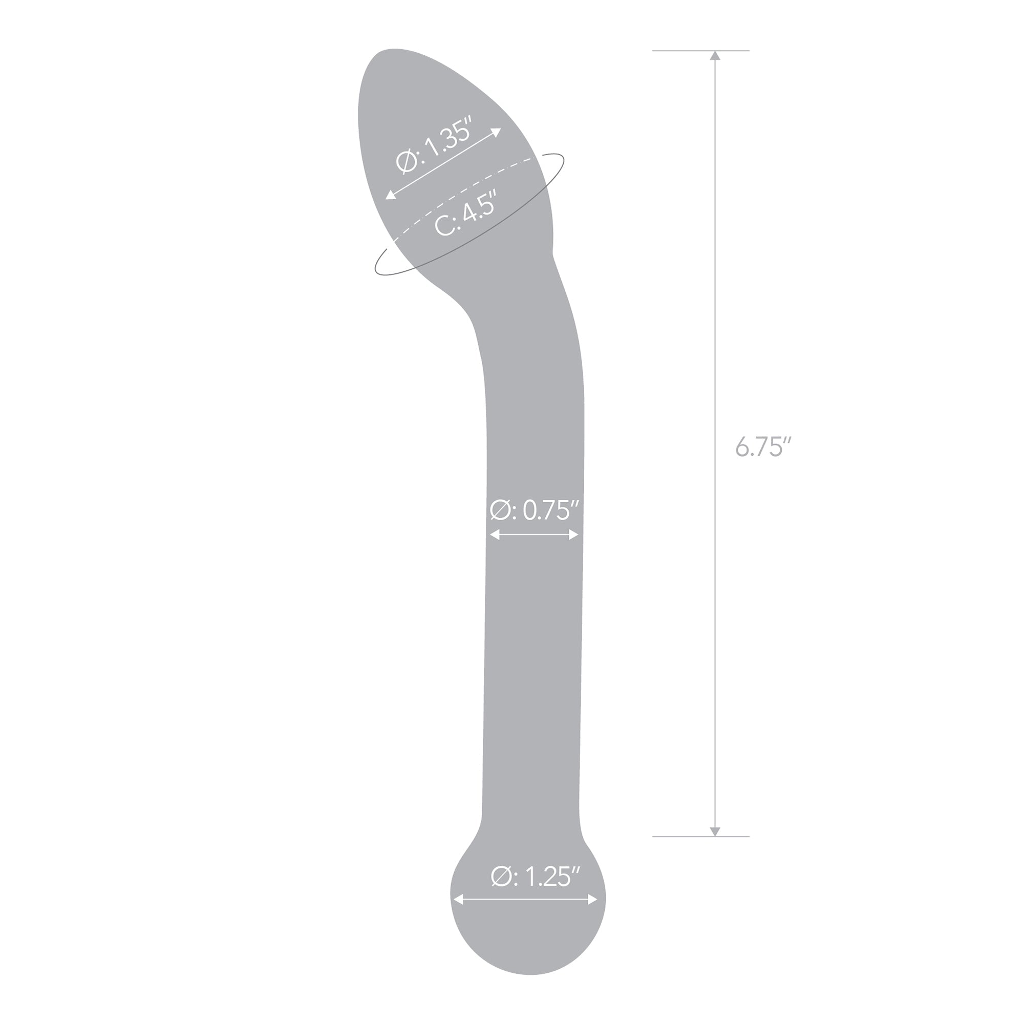 8" Slimline G-Spot Glass Dildo