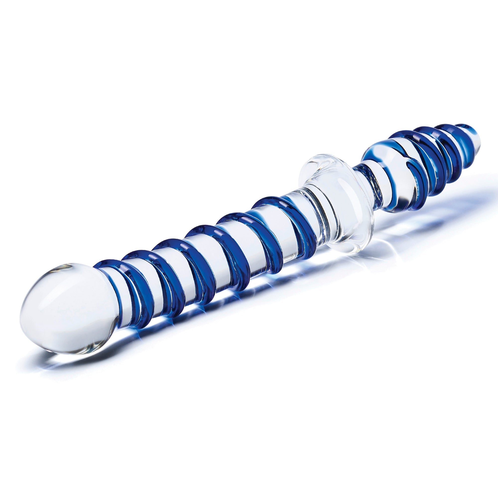 10" Mr. Swirly Double Ended Glass Dildo & Butt Plug