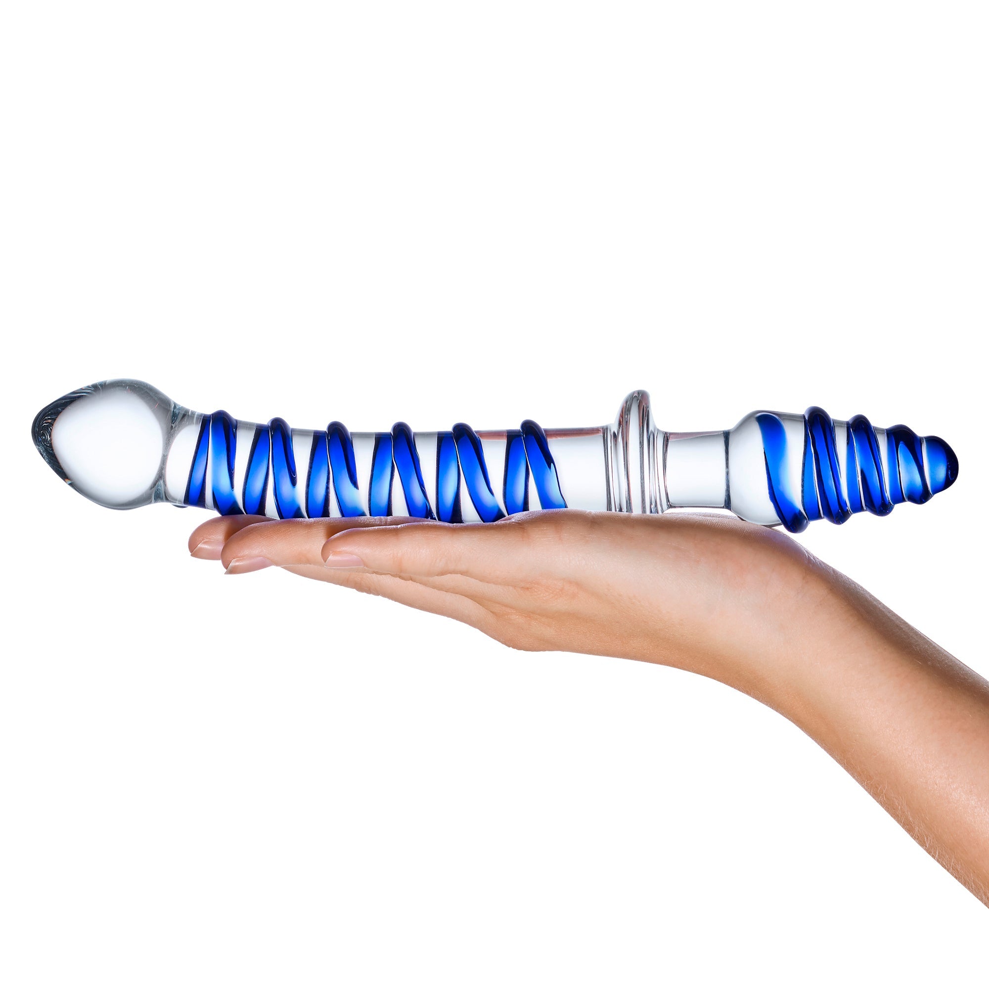 10" Mr. Swirly Double Ended Glass Dildo & Butt Plug