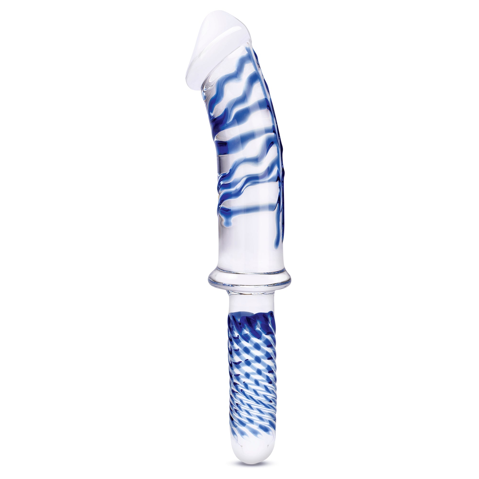 11" Realistic Double Ended Glass Dildo with handle