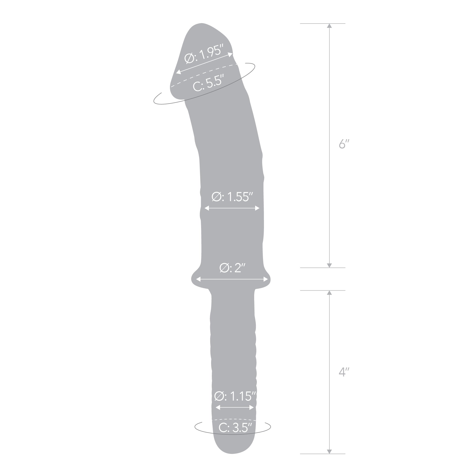 11" Realistic Double Ended Glass Dildo with handle