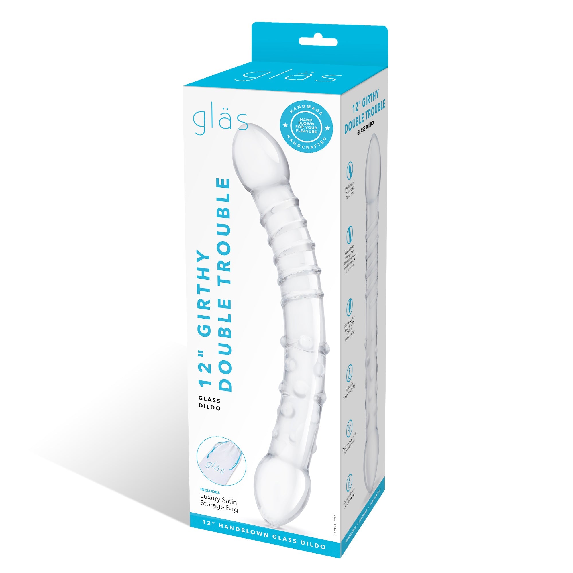 12" Girthy Double Trouble Glass Dildo