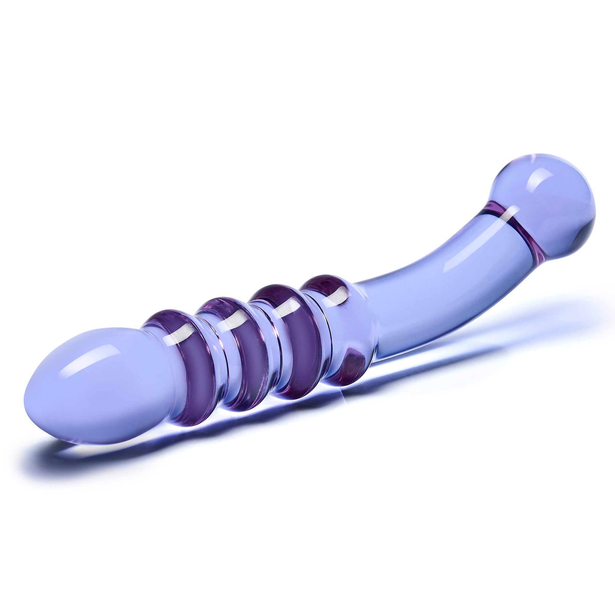 9" Purple Rain Ribbed Dildo