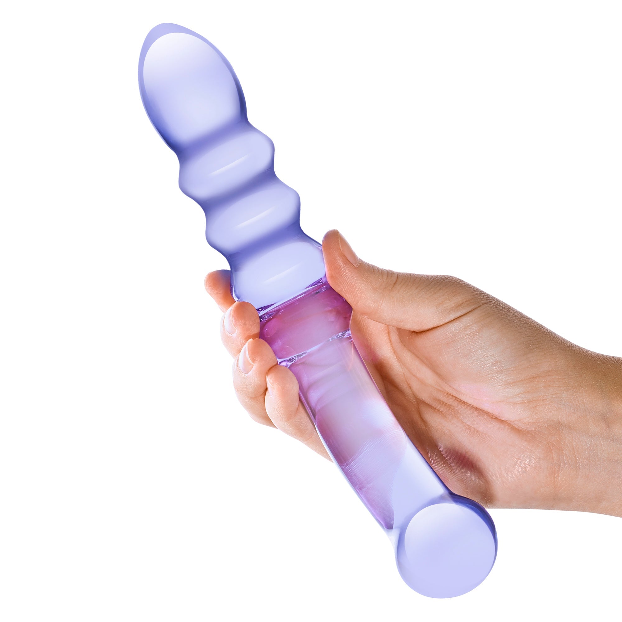 9" Purple Rain Ribbed Dildo