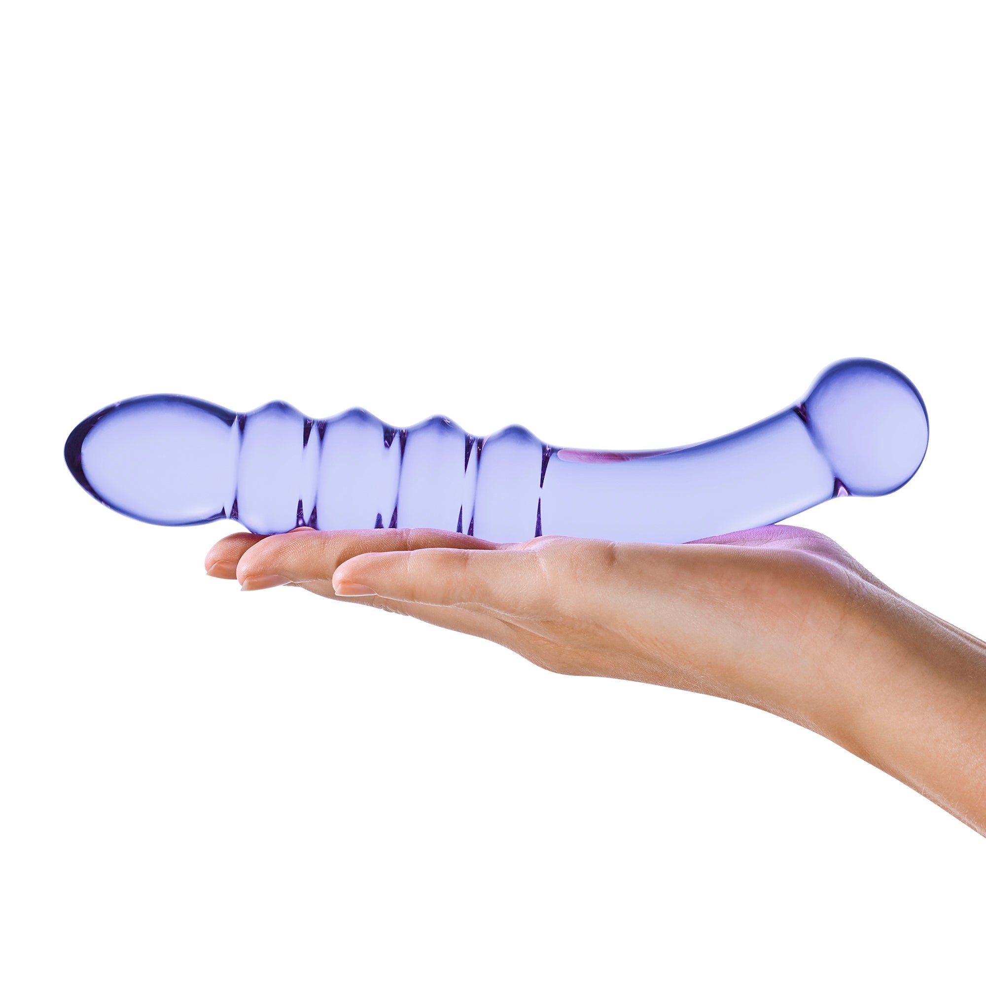 9" Purple Rain Ribbed Dildo