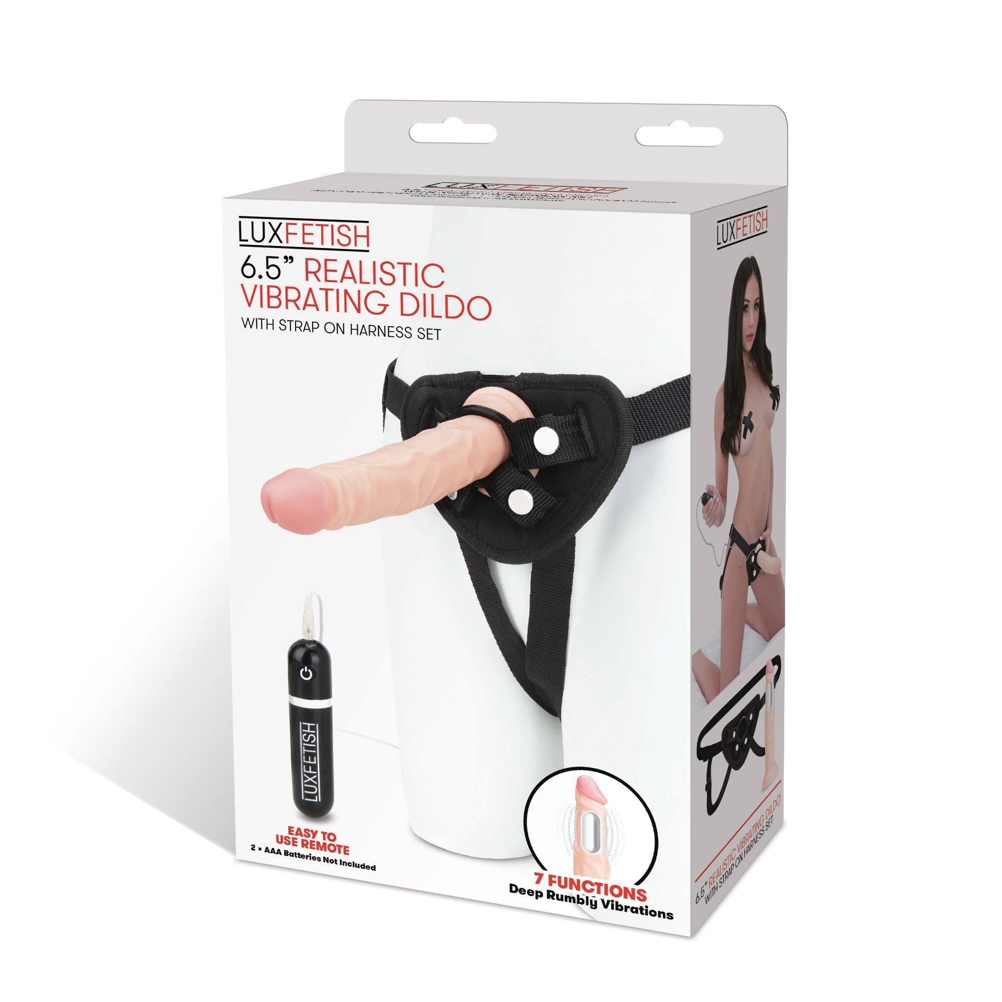 6.5" Realistic Vibrating Dildo & Strap-on Harness Set