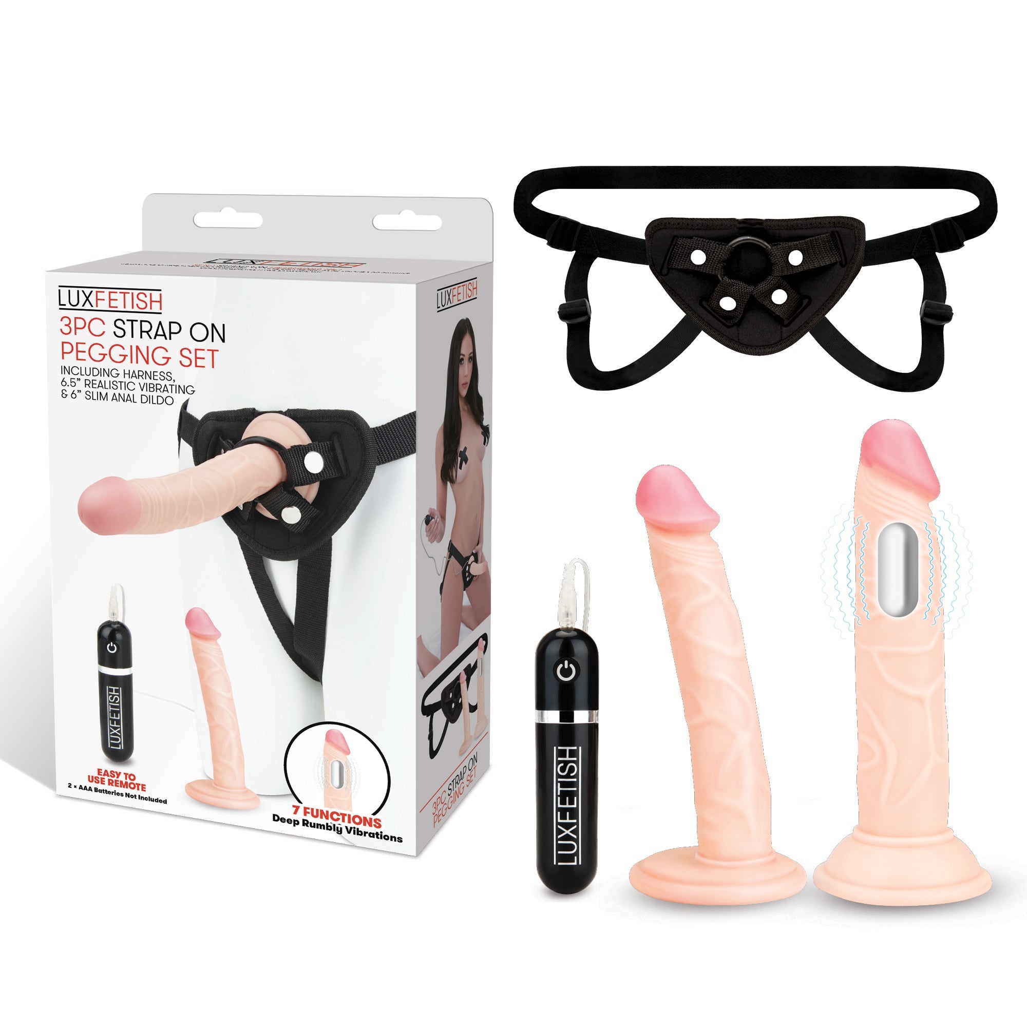 3 PC Strap-On Pegging Set