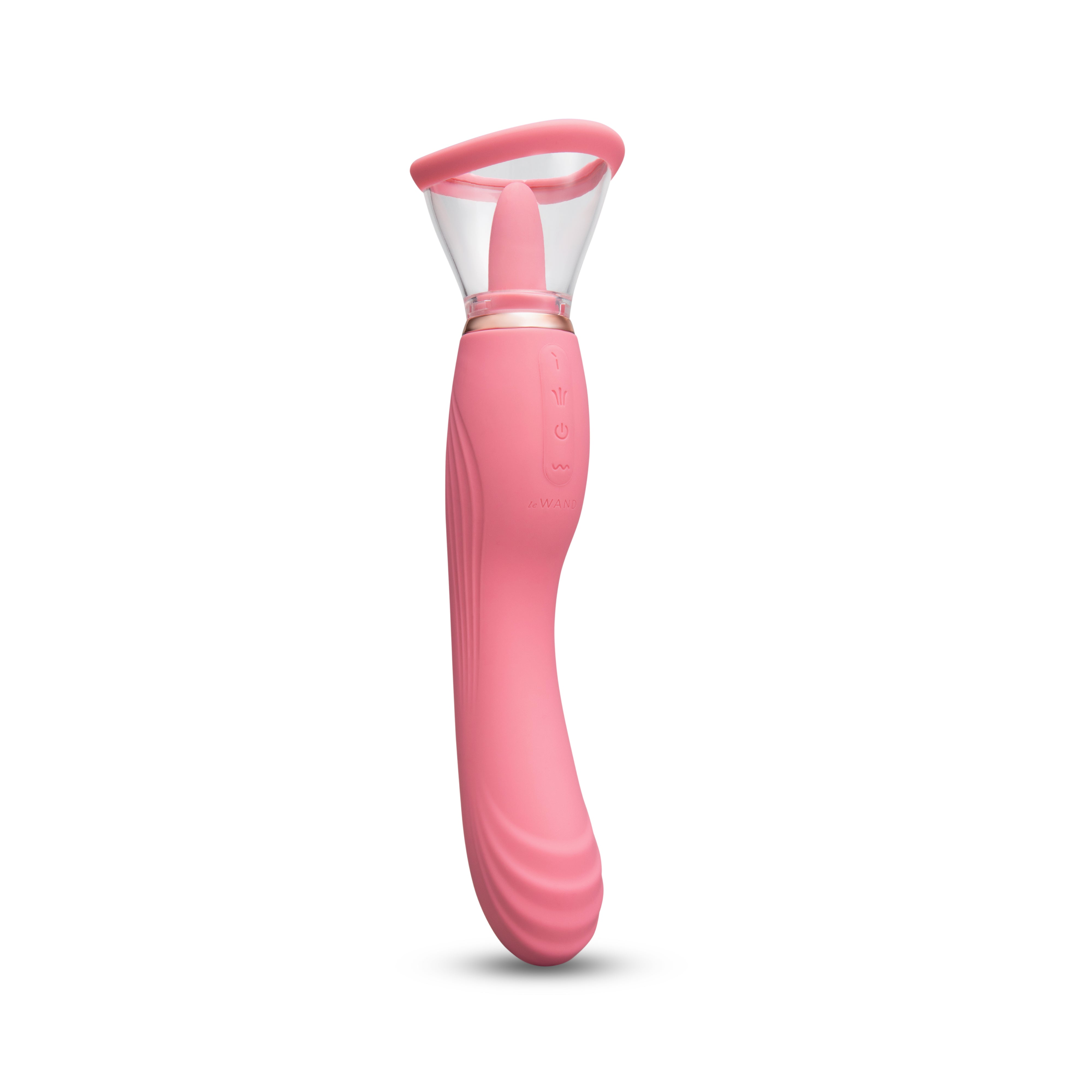 Le Wand Lick - 3-in-1 Rechargeable Double Ended Vibrator with Licking Tongue Stimulator