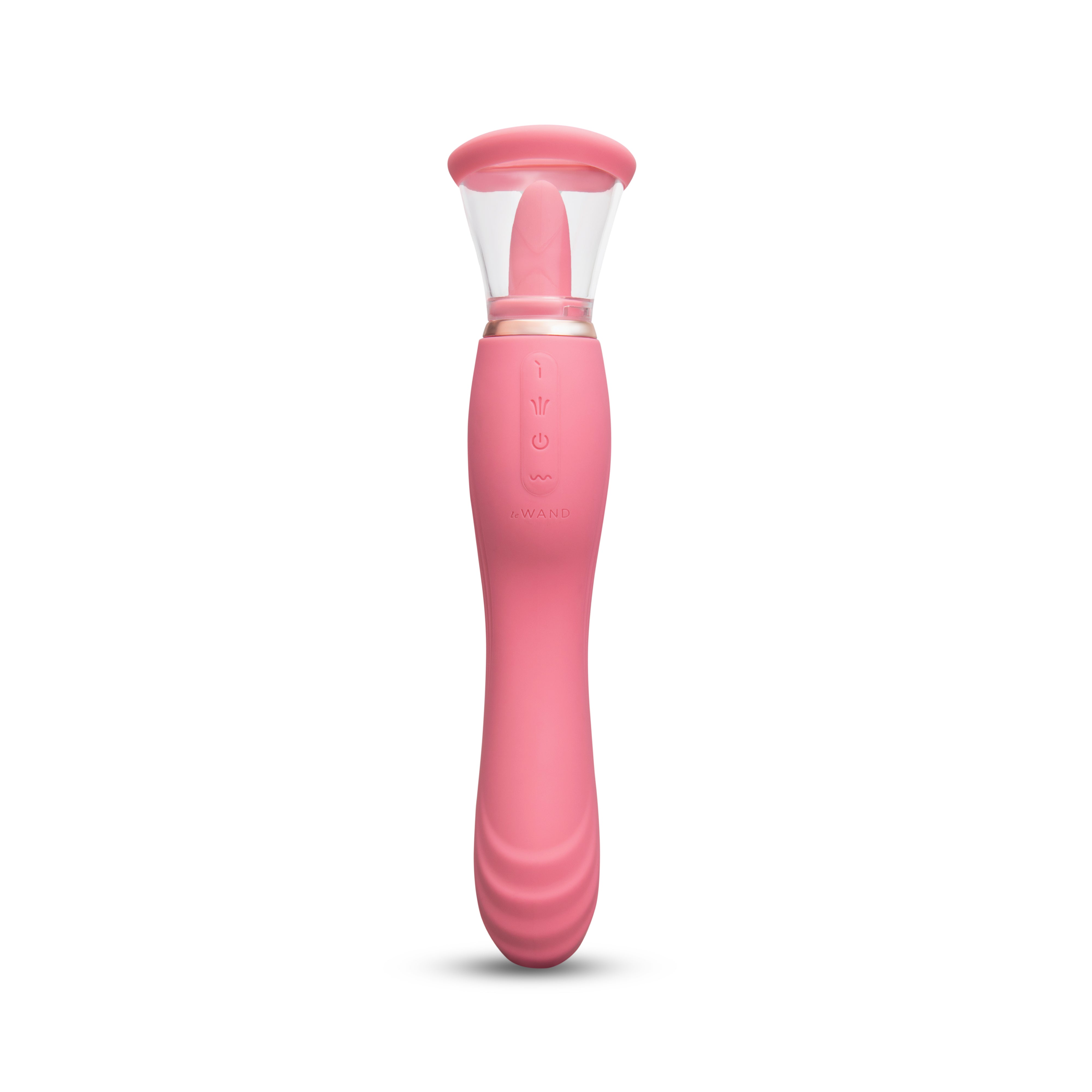 Le Wand Lick - 3-in-1 Rechargeable Double Ended Vibrator with Licking Tongue Stimulator