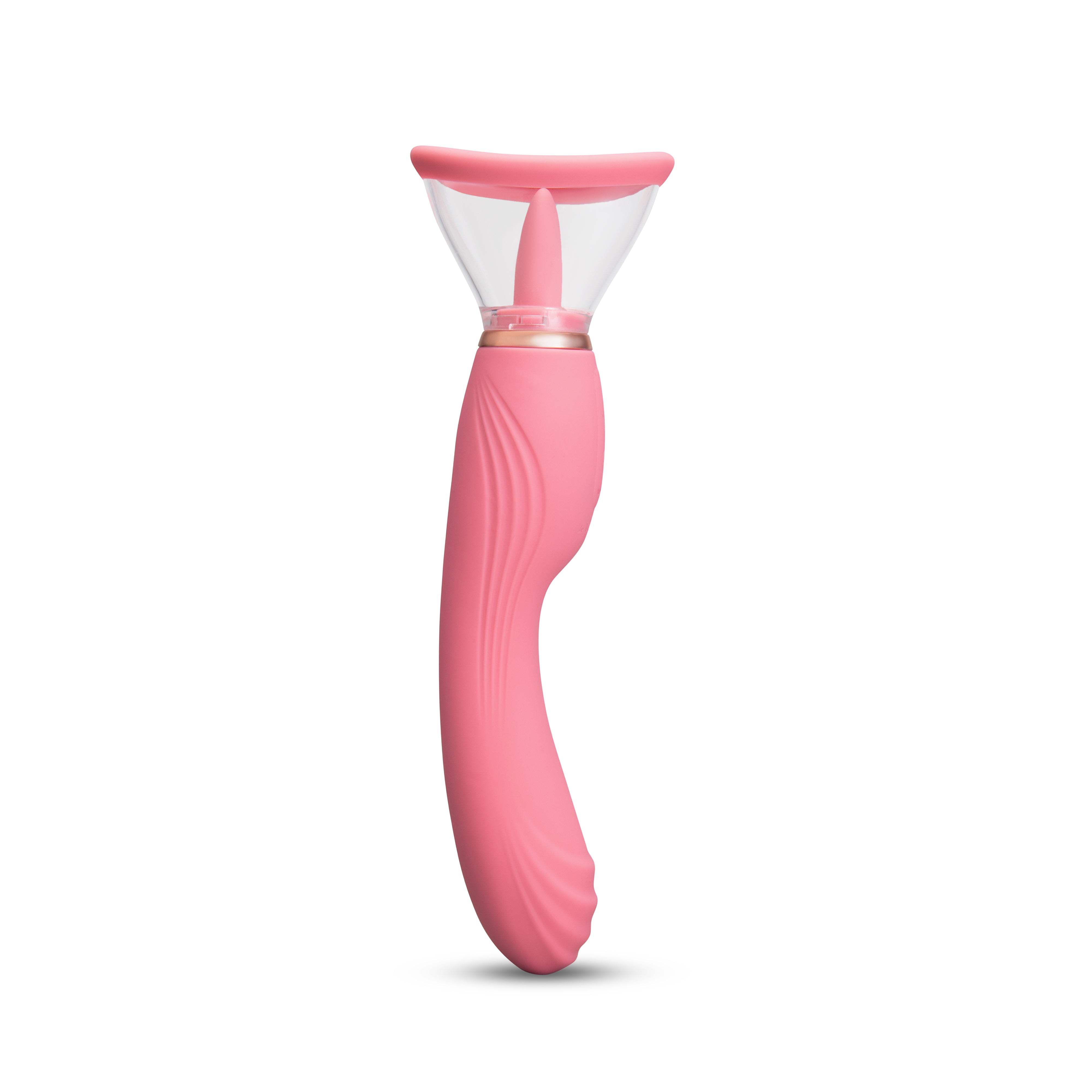Le Wand Lick - 3-in-1 Rechargeable Double Ended Vibrator with Licking Tongue Stimulator