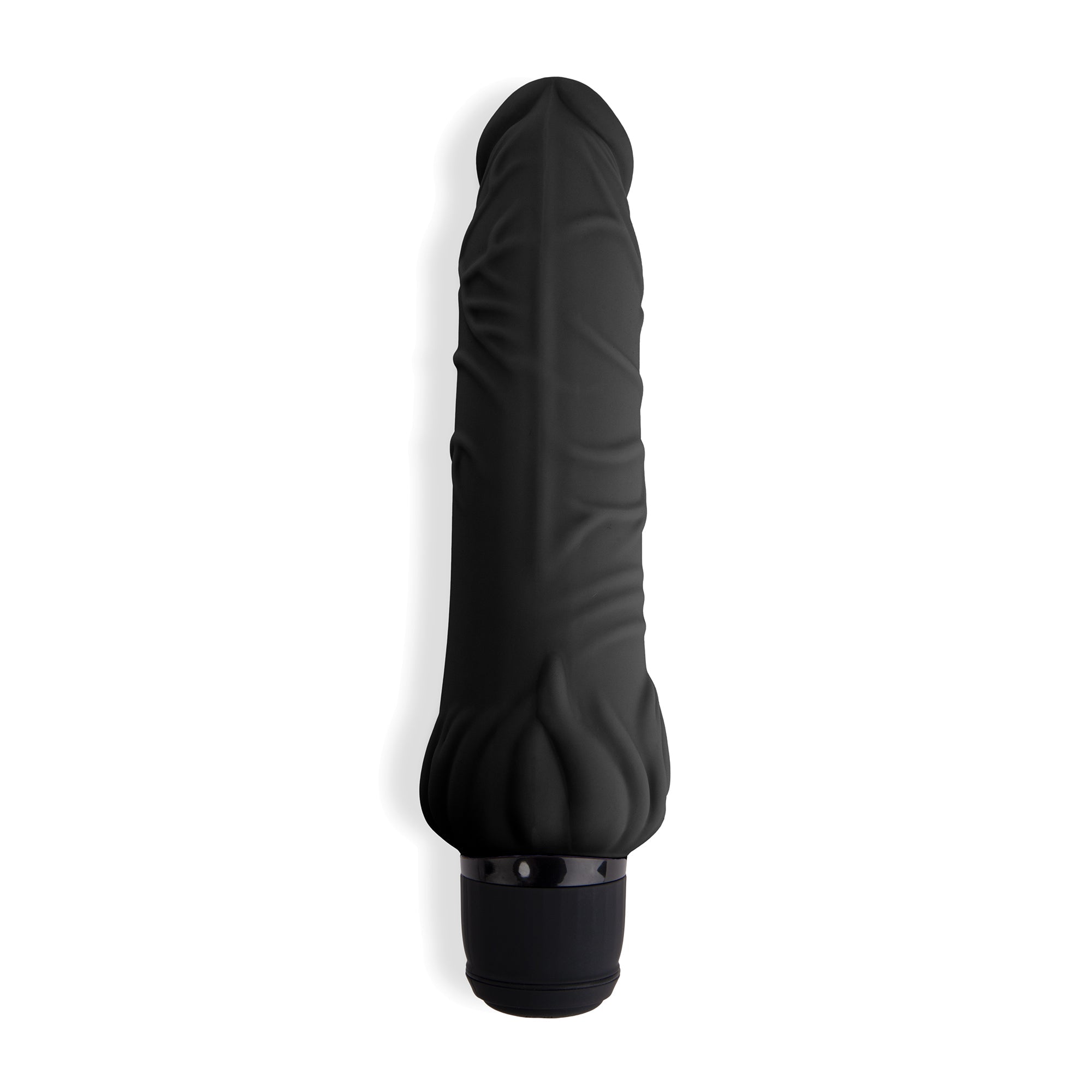 7" Realistic Vibrator with Clitoral Stimulator Black