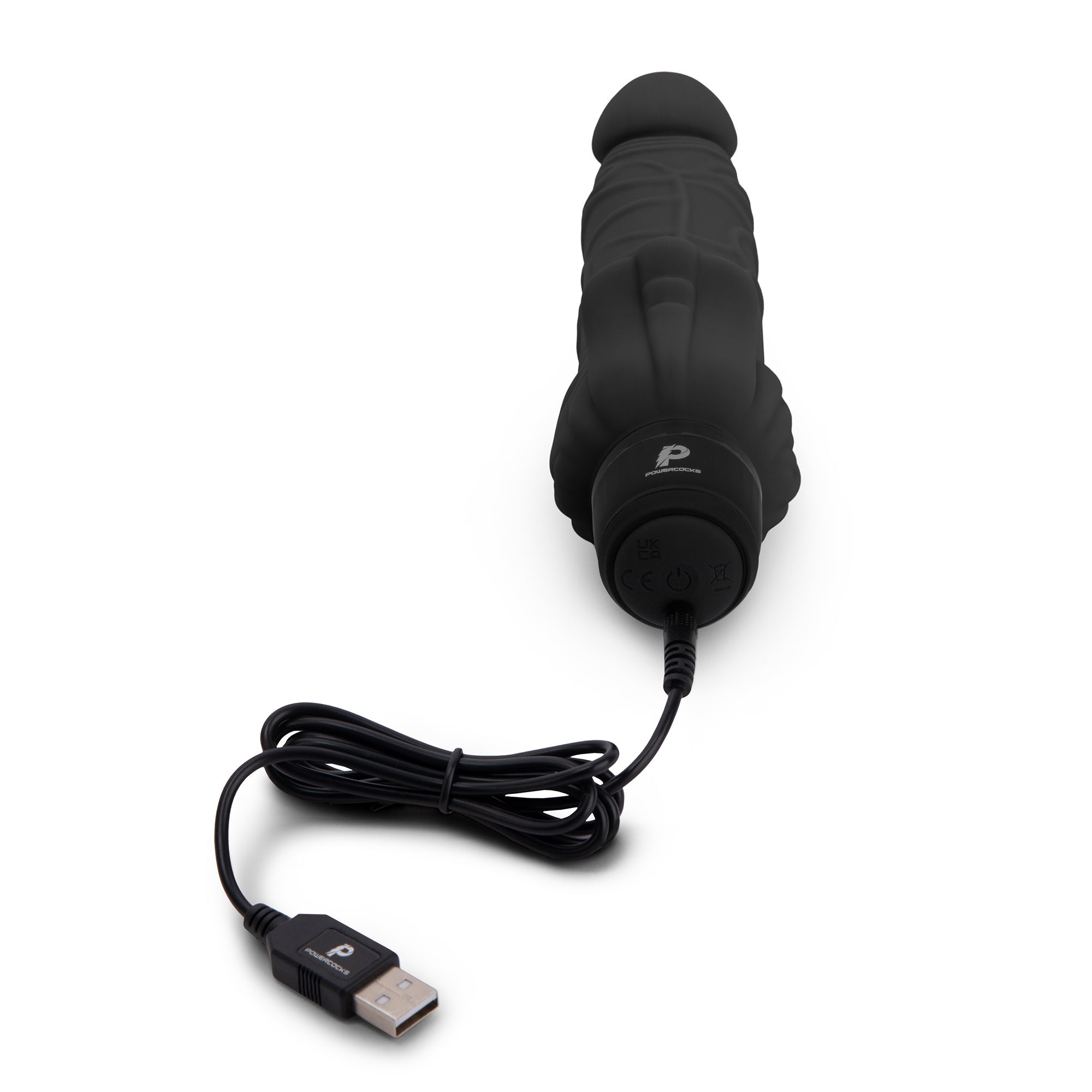 7" Realistic Vibrator with Clitoral Stimulator Black