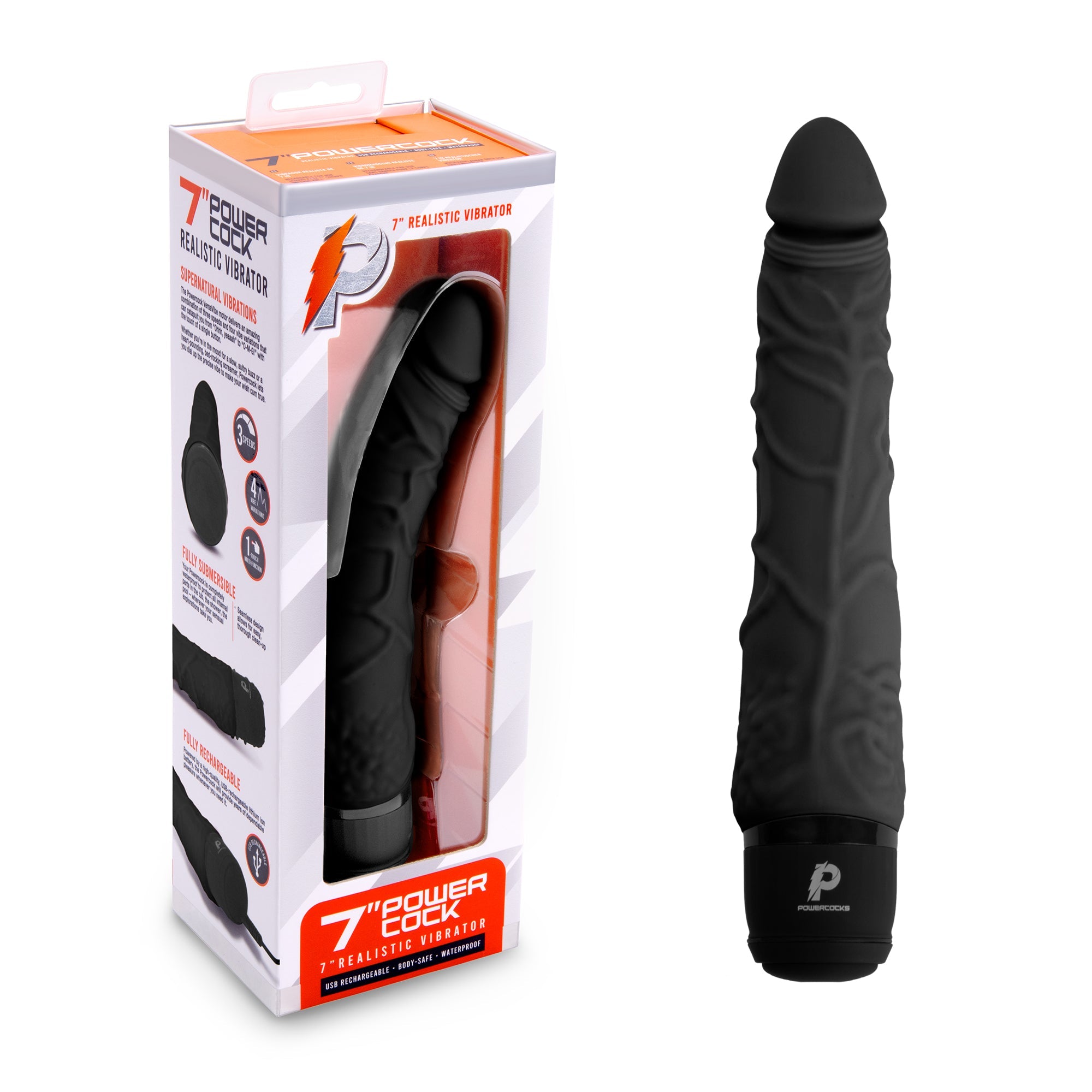 7" Realistic Vibrator Black