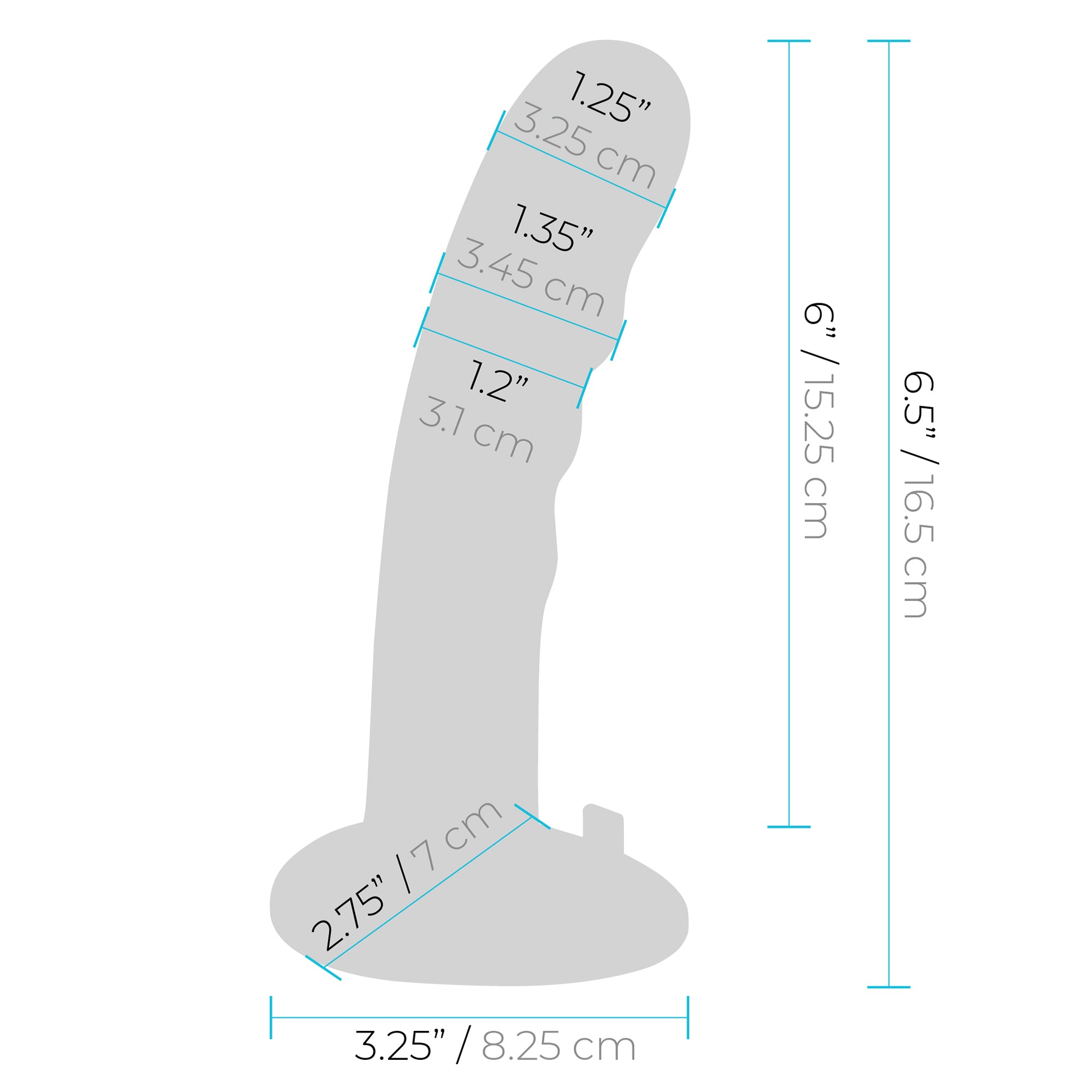 6" Curved Wave Silicone Peg with Harness included