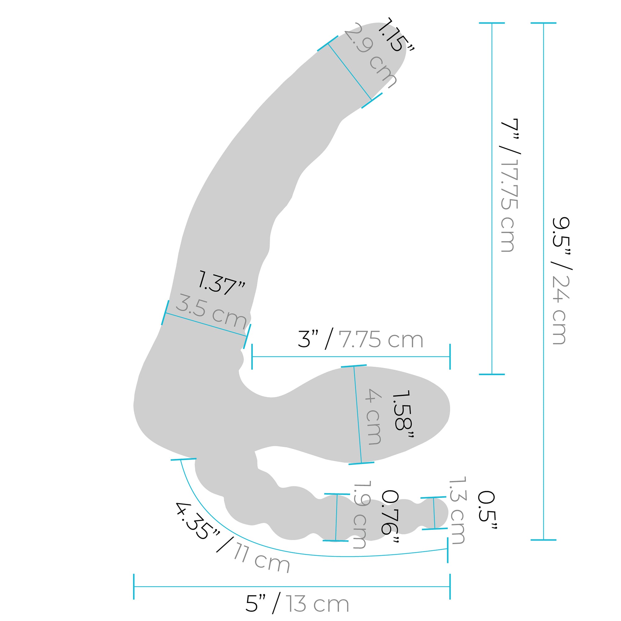 7” Remote Control Strapless D.P. Silicone Strap on
