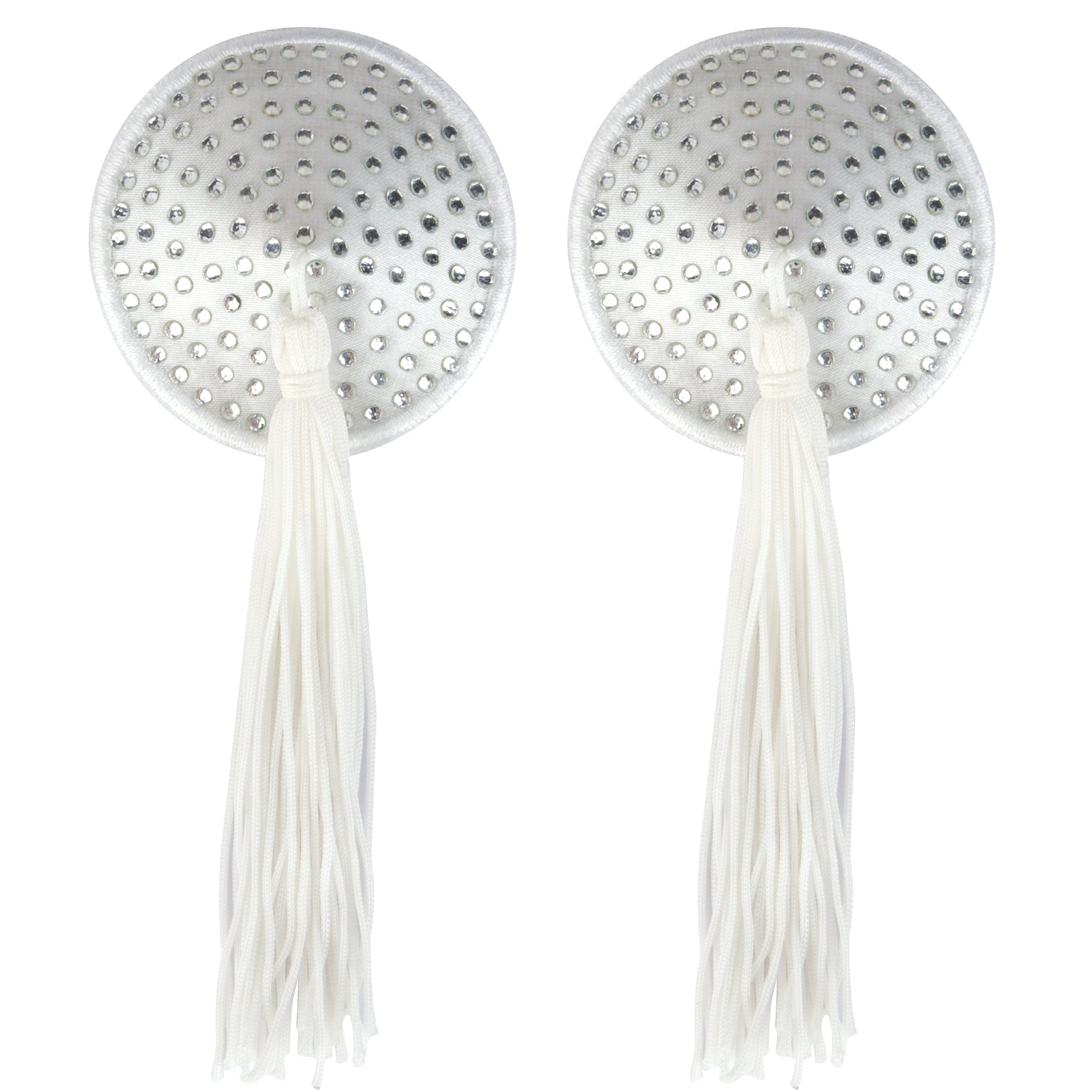 White Satin With White Stone & Tassel