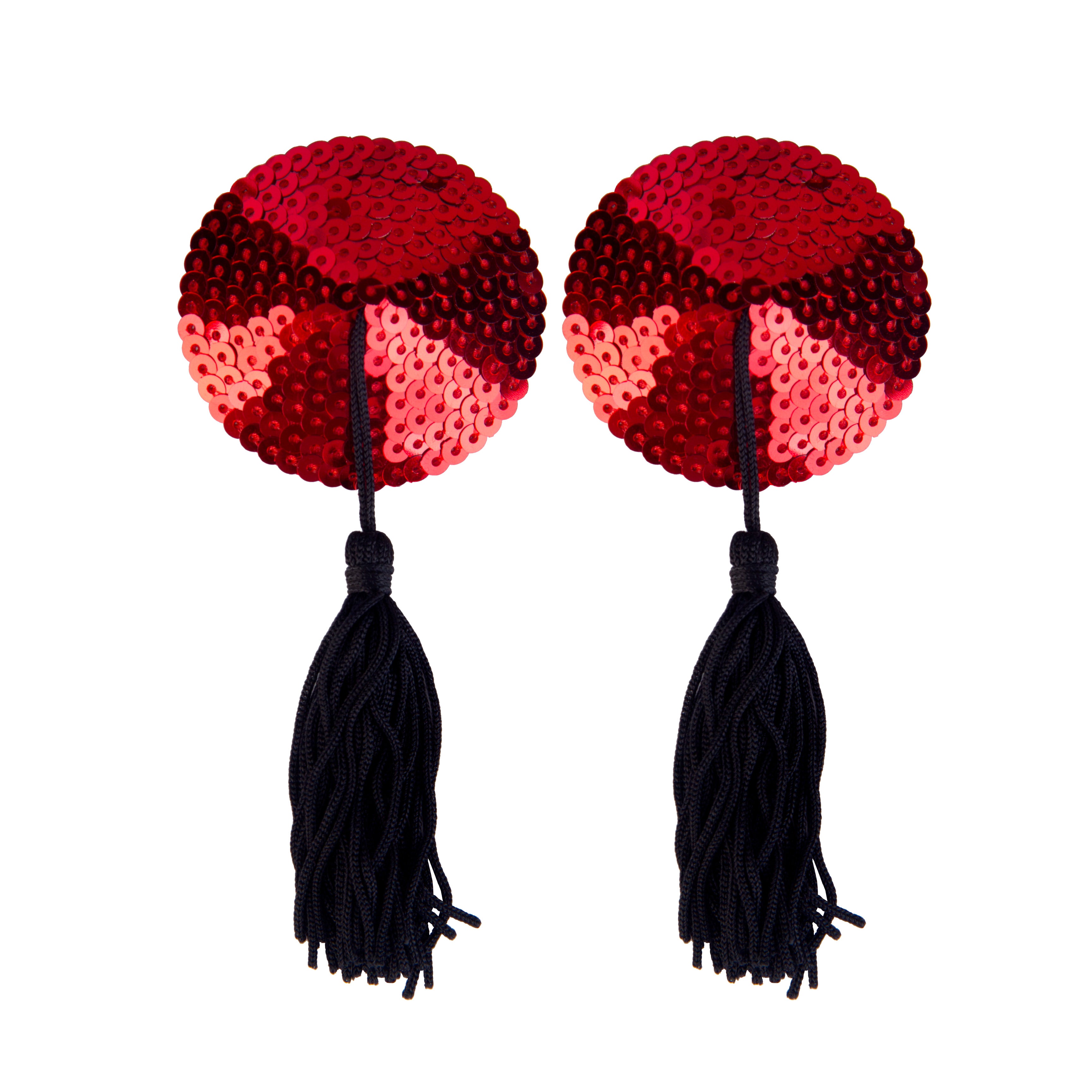 Red Sequin With Black Tassel