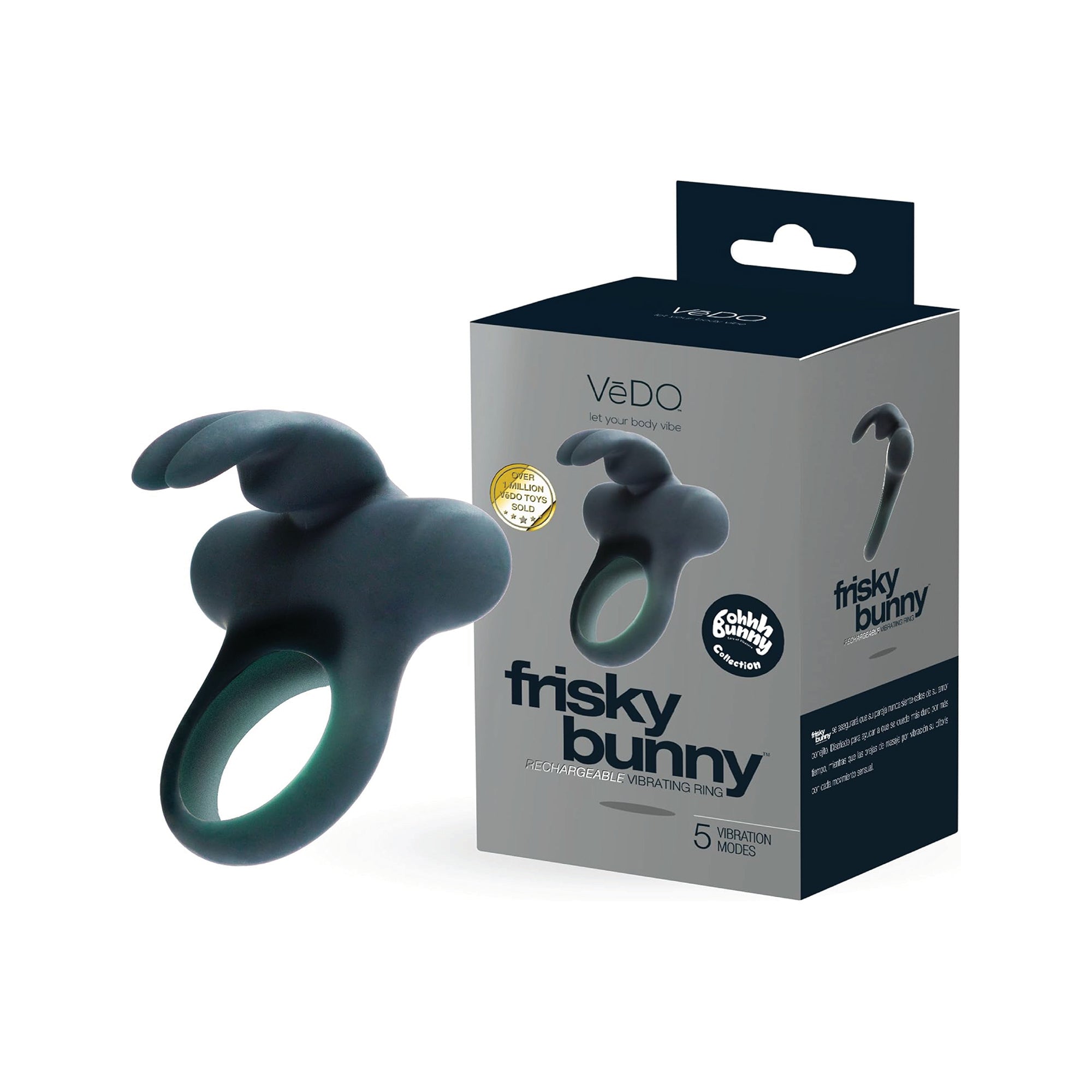 Frisky Bunny Recharge Vibe Ring Black